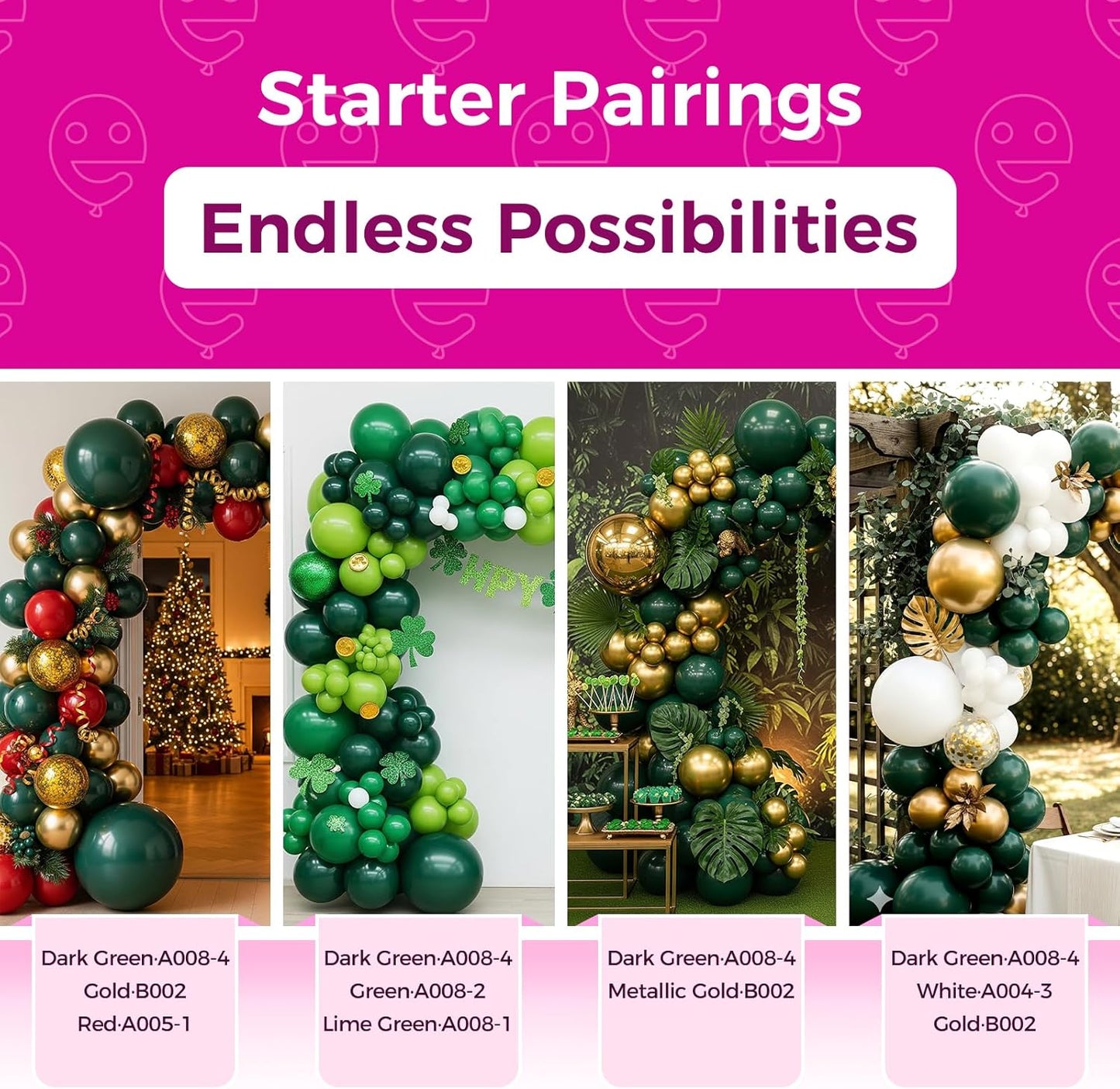 Bezente Green Balloons Latex Party Balloons - 150 Pack 5 inch Matte Small Dark Green Helium Balloons for Birthday Bridal Shower Christmas St. Patrick's Day Jungle Safari Theme Party Decorations