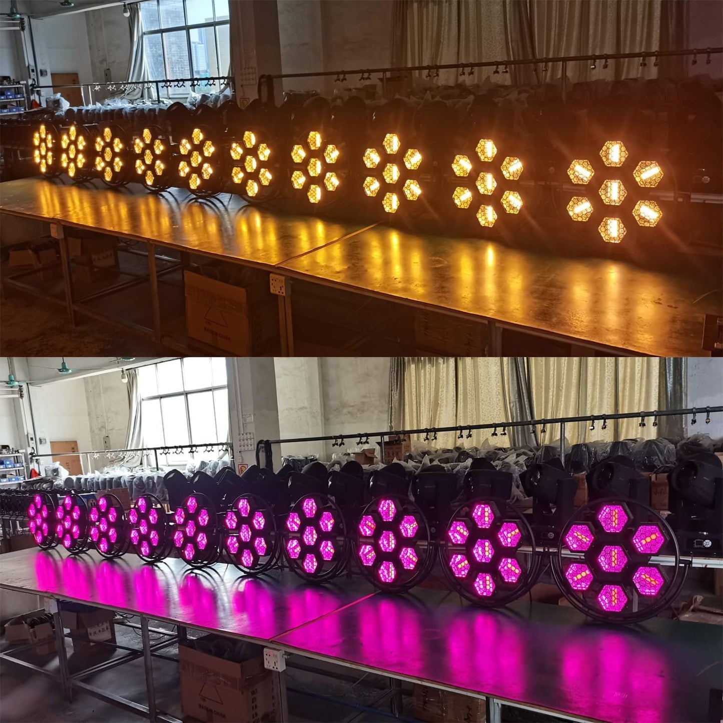 JUNMAN 7 Head Led Retro Background Effect Light DJ Disco Stage Lights 1pc Pack