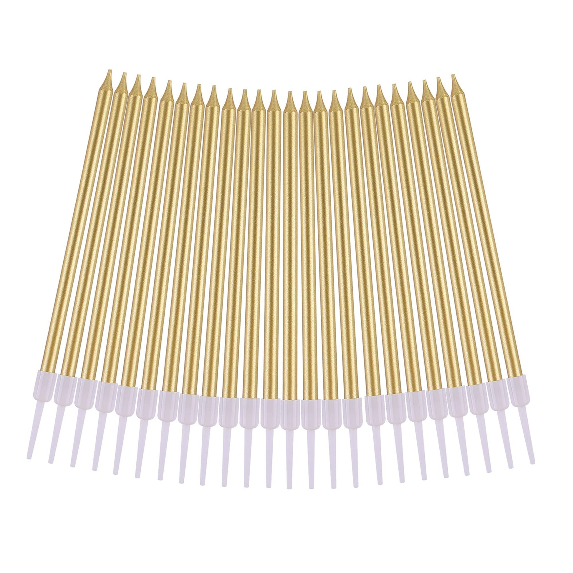 PHD CAKE Gold Long Thin Metallic Birthday Candles, Cake Candles, Birthday Parties, Wedding