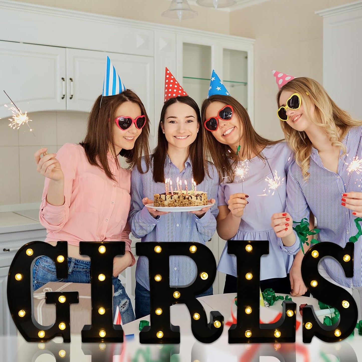 Led Marquee Letters, 8.58 Inch Black Light Up Letters, Small Led Letter Lights, Battery Powered Lighted Letterfor Table, Party, Birthday, Christmas Decor (Black, Letter G)