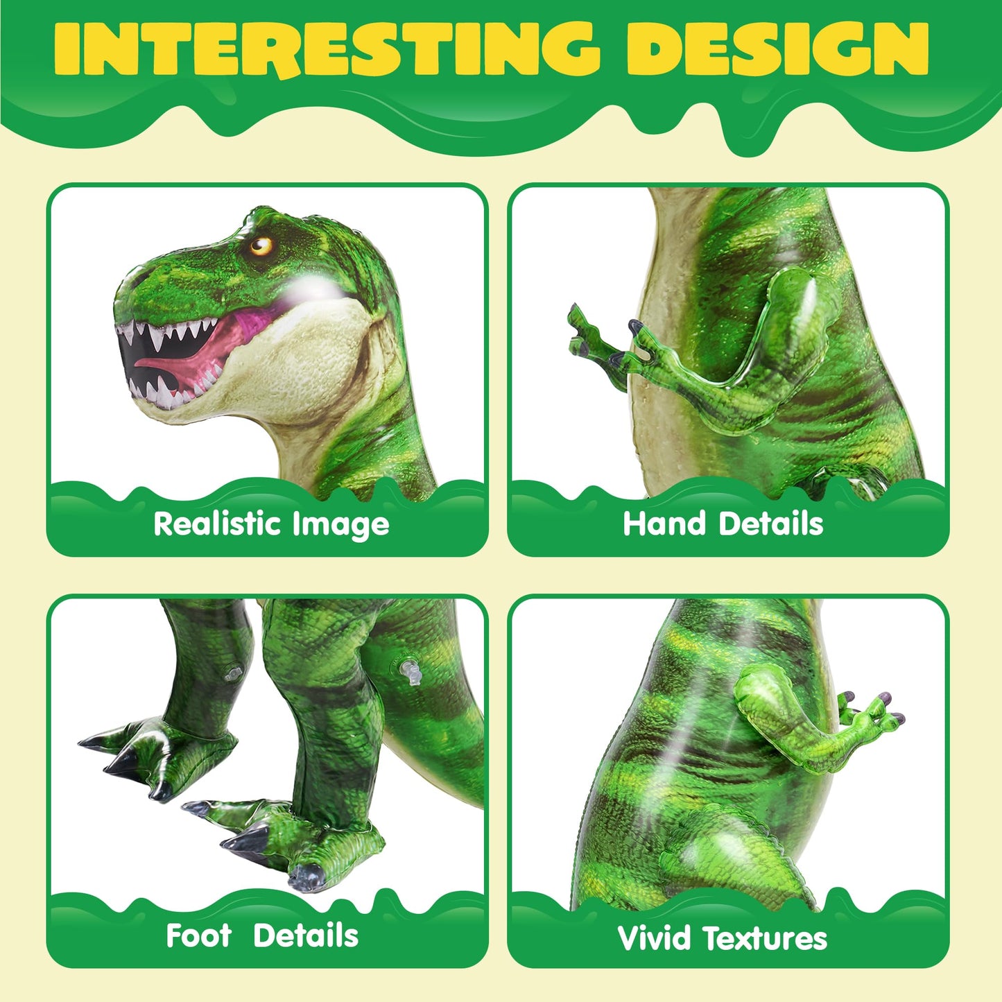 JOYIN 30”T.rex Dinosaur Inflatable, Tyrannosaurus Rex Inflatable Dinosaur Toy for Party