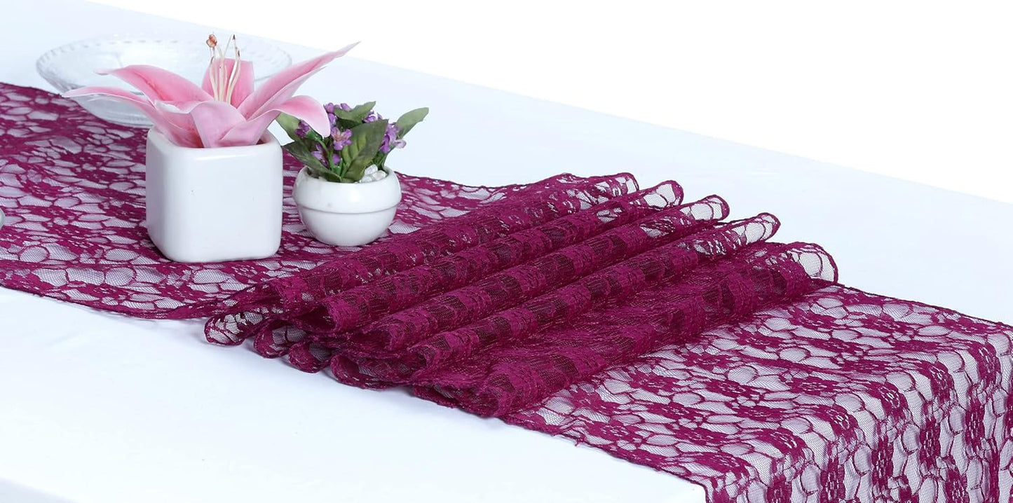 MDS Pack of 12 Wedding 12 x 108 inches Satin Table Runner for Wedding, Decorations for Birthday Parties, Banquets, Graduations, Engagements, Runners fit Rectangle, Round Table- Eggplant