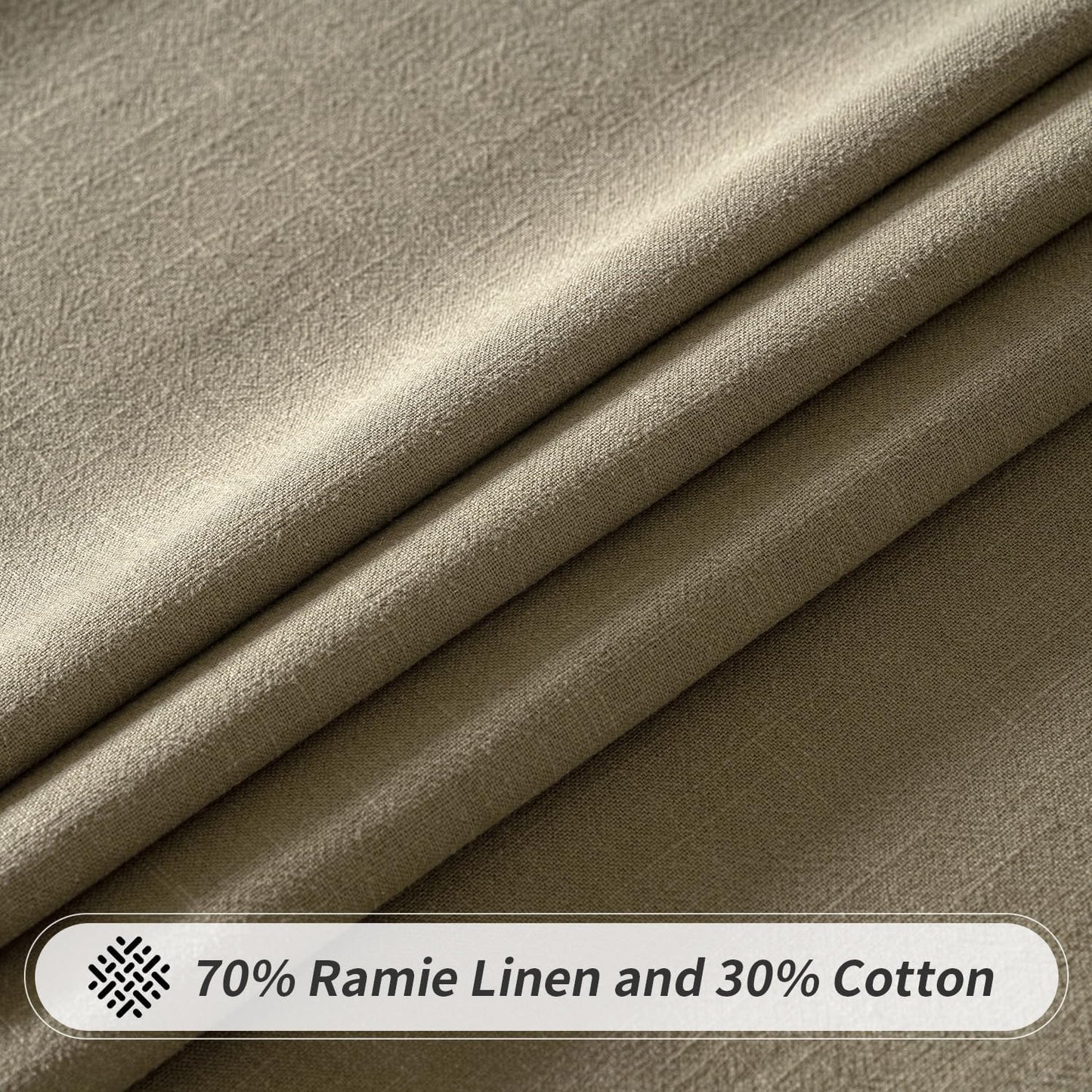 MIULEE Linen Cotton Blend Tablecloth Rectangle, Luxury Waterproof Stain Resistant Durable Farmhouse Oblong Table Cloth for Dining Party Weddings Birthday Events Boho Decor, 52 x 70 inch, Olive Green