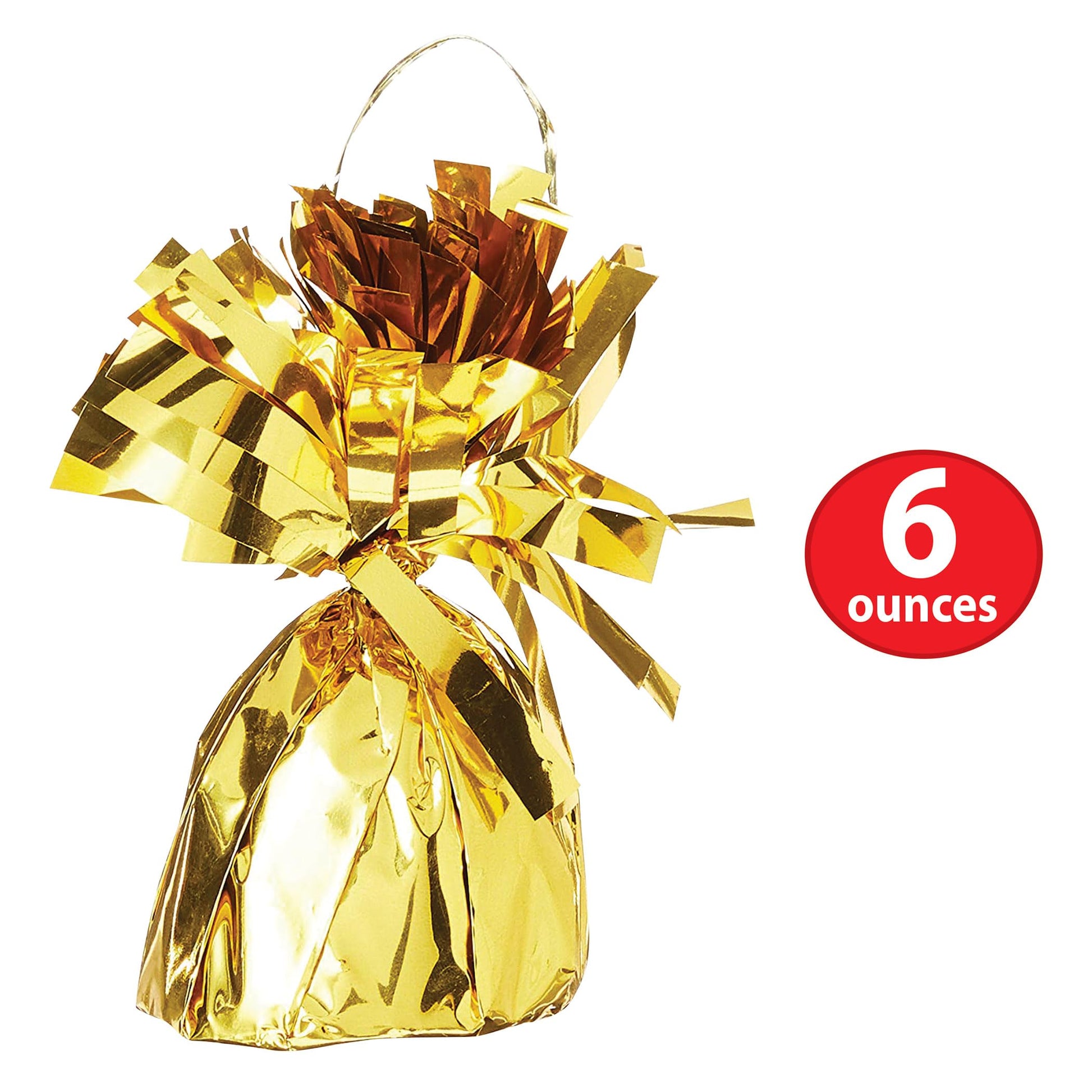 Beistle Metallic Wrapped Balloon Weight – 6 Pack, Gold Balloon Centerpiece Bouquet Holders, Party