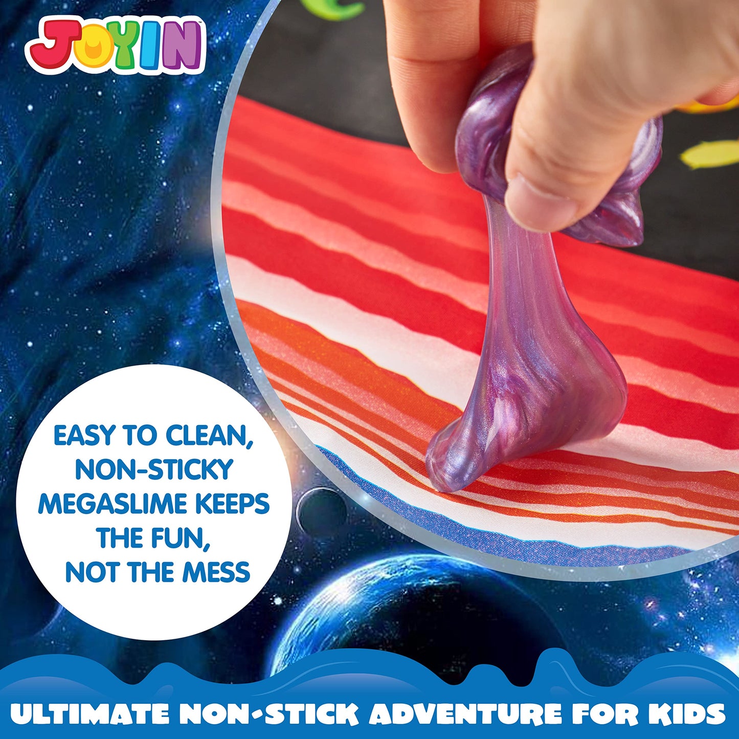 JOYIN Slime Party Favors, 24 Pack Galaxy Slime Ball - Stretchy, Non-Sticky, Mess-Free, Stress