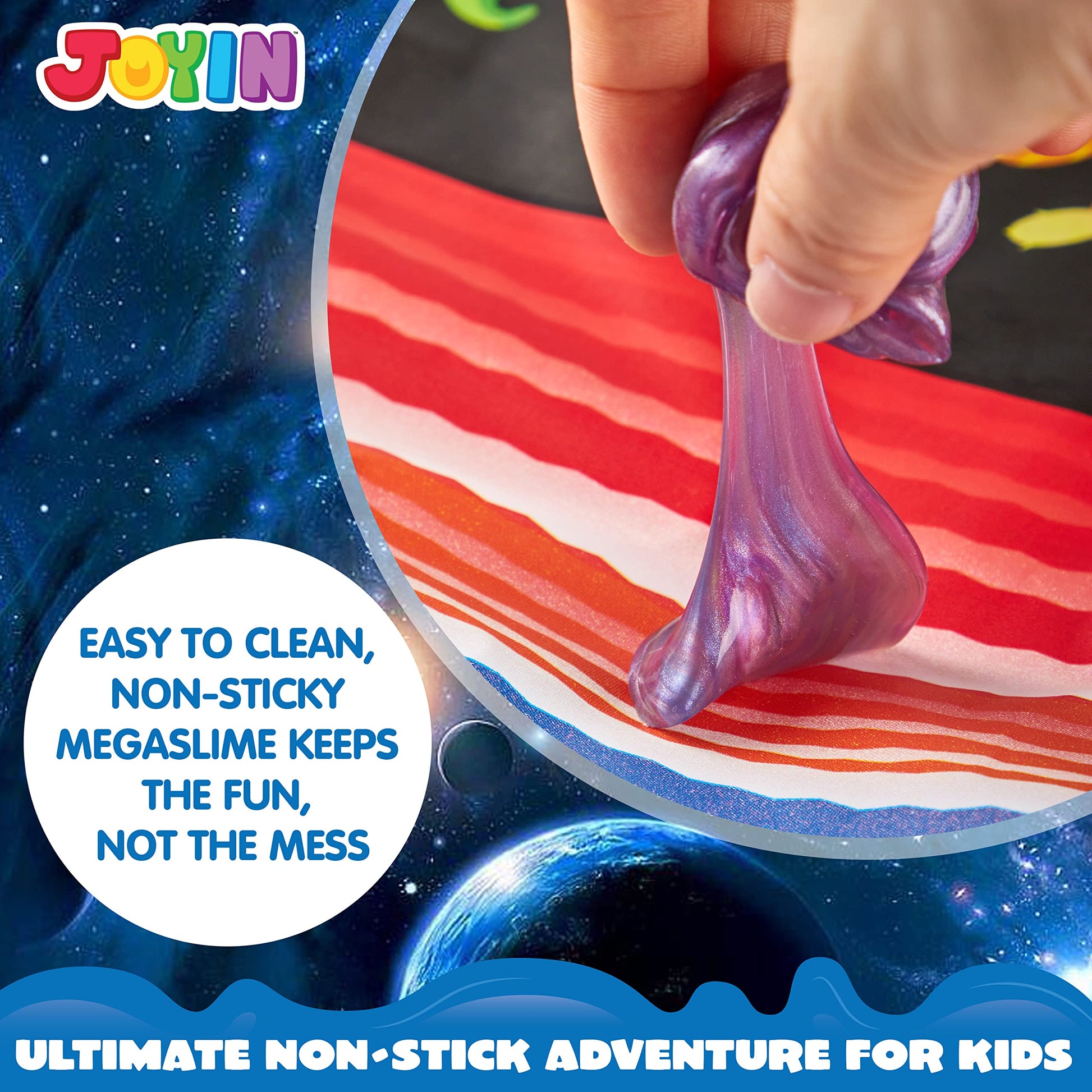 JOYIN Slime Party Favors, 24 Pack Galaxy Slime Ball - Stretchy, Non-Sticky, Mess-Free, Stress