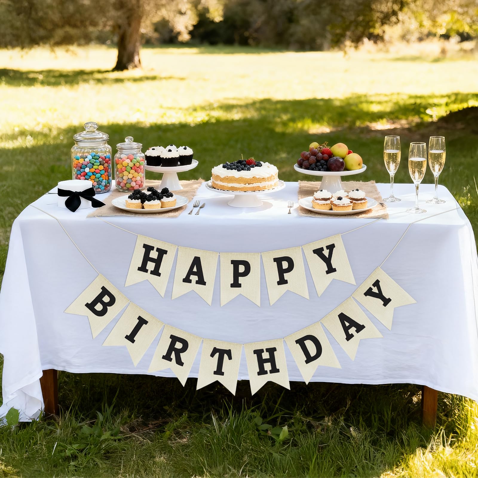 Anwyll Happy Birthday Banner - NO DIY Happy Birthday Decorations