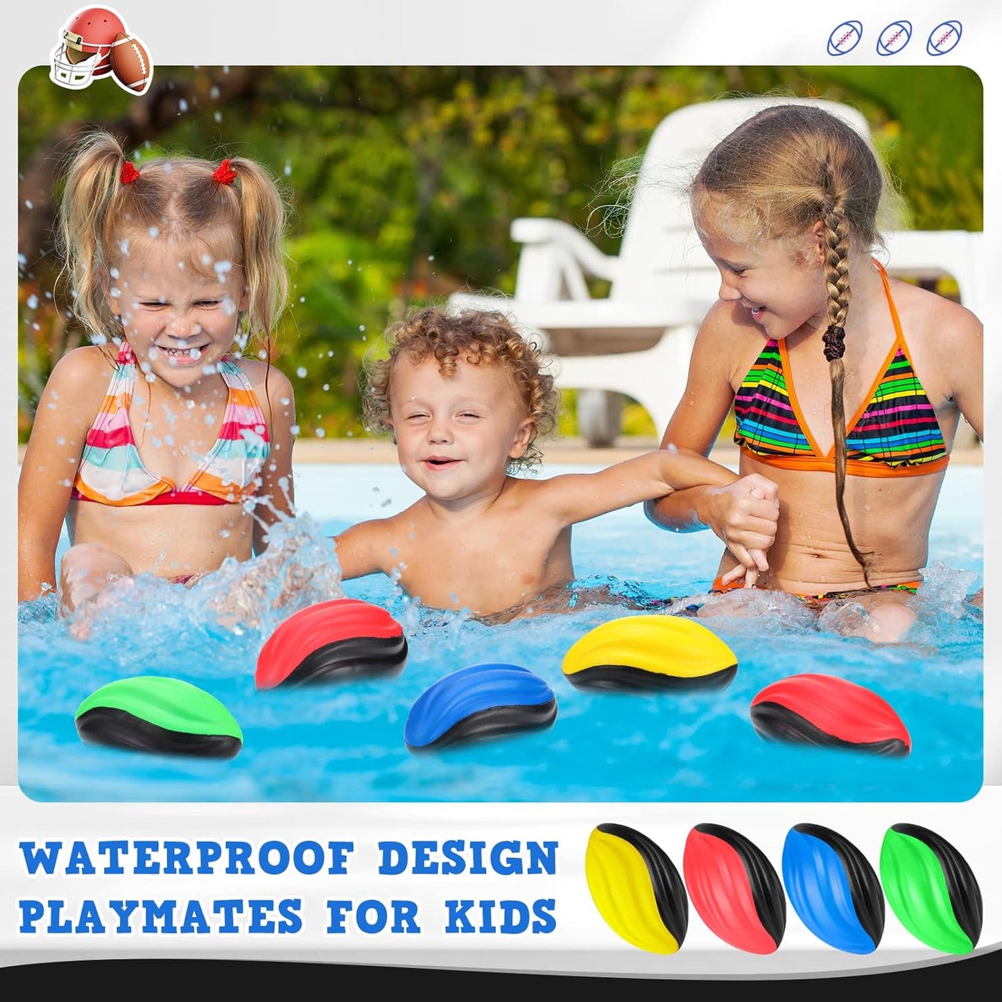 Jerify 12 Pcs Mini Foam Footballs for Kids Students 7 Inch Small Spiral Football Toys Easy Grip Waterproof Soft Emulation Ball for School Gift Sports Party Game(Classic Color)