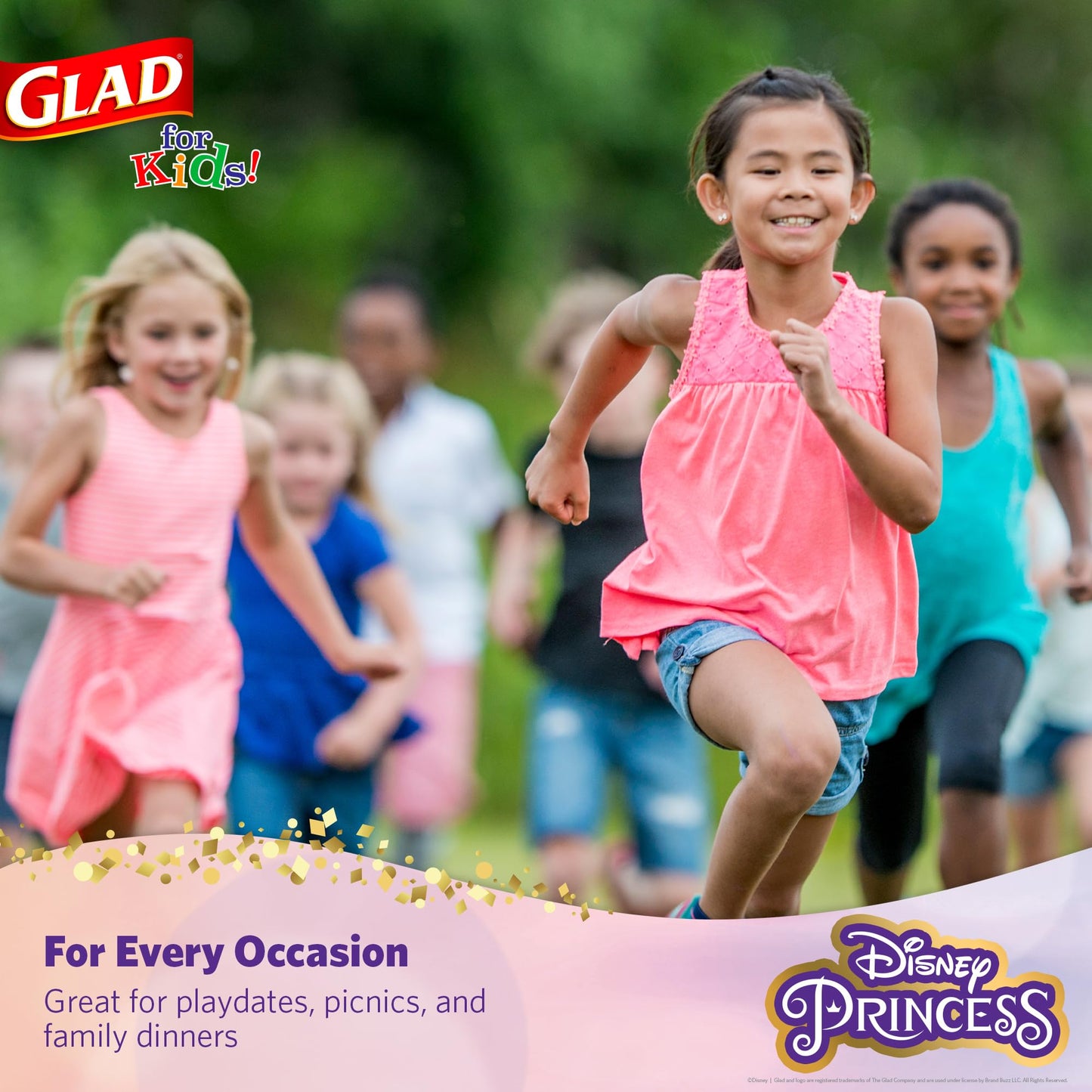 Glad for Kids Disney Princess Disposable Paper Plates, 8.5 in, 40 Count