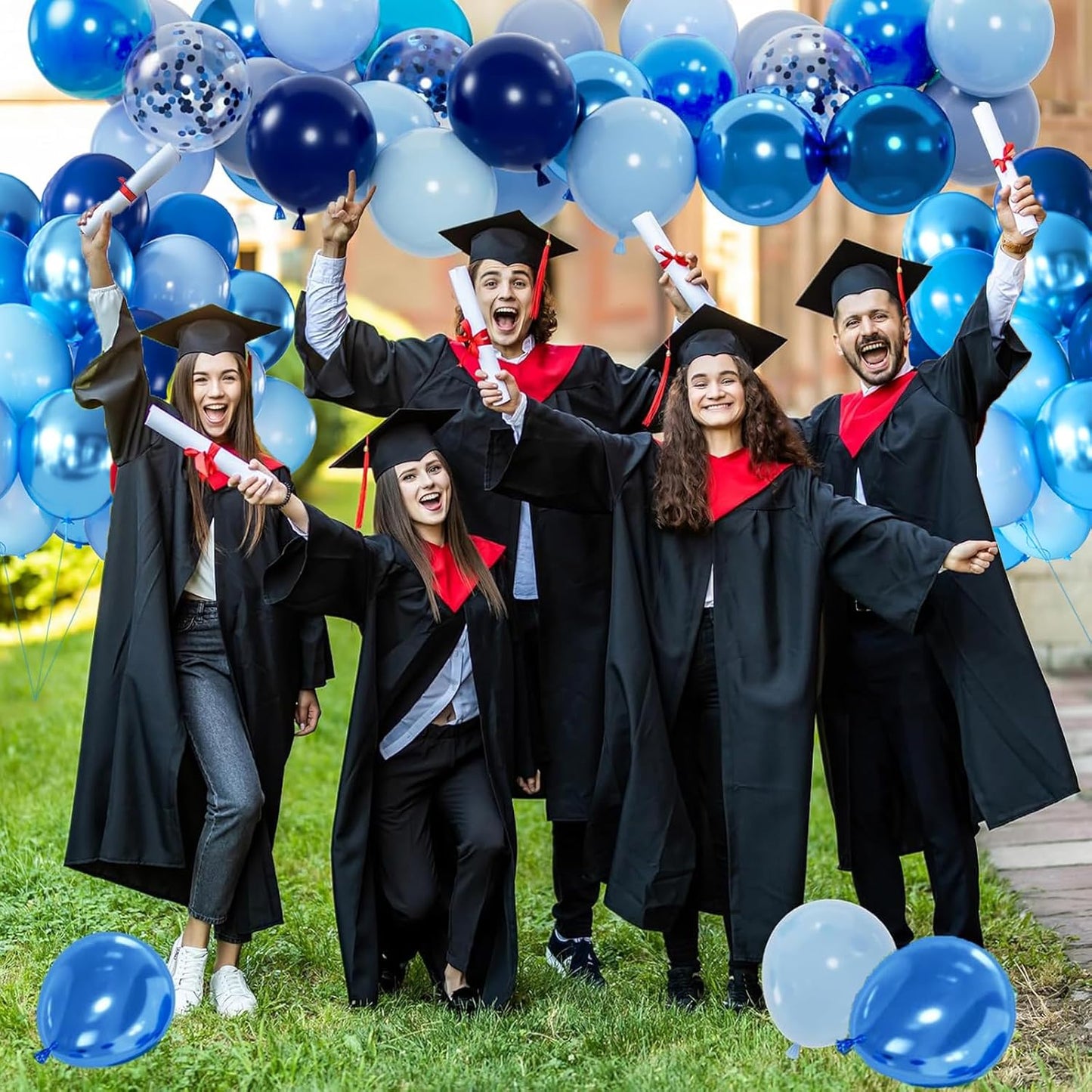 Blue Balloon and Metallic Blue Balloons Garland Arch Kit,160PCS Navy Pastel Pearl Blue Balloons with Heart Foil Balloon for Birthday Baby Shower Party Anniversary Decoration