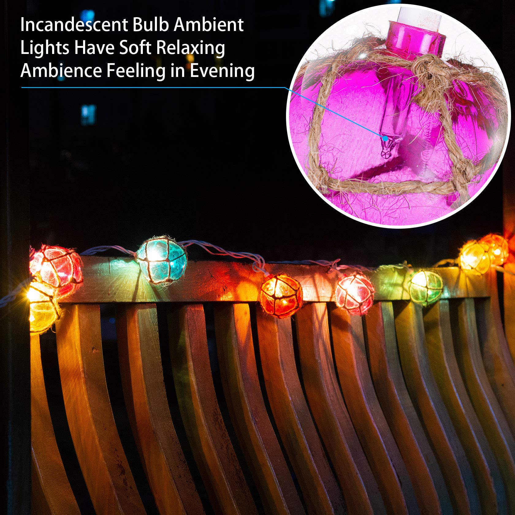 Brillarlights Nautical Fishing Float String Lights, Beach Themed Buoy Lights Set of 10 Multicolor