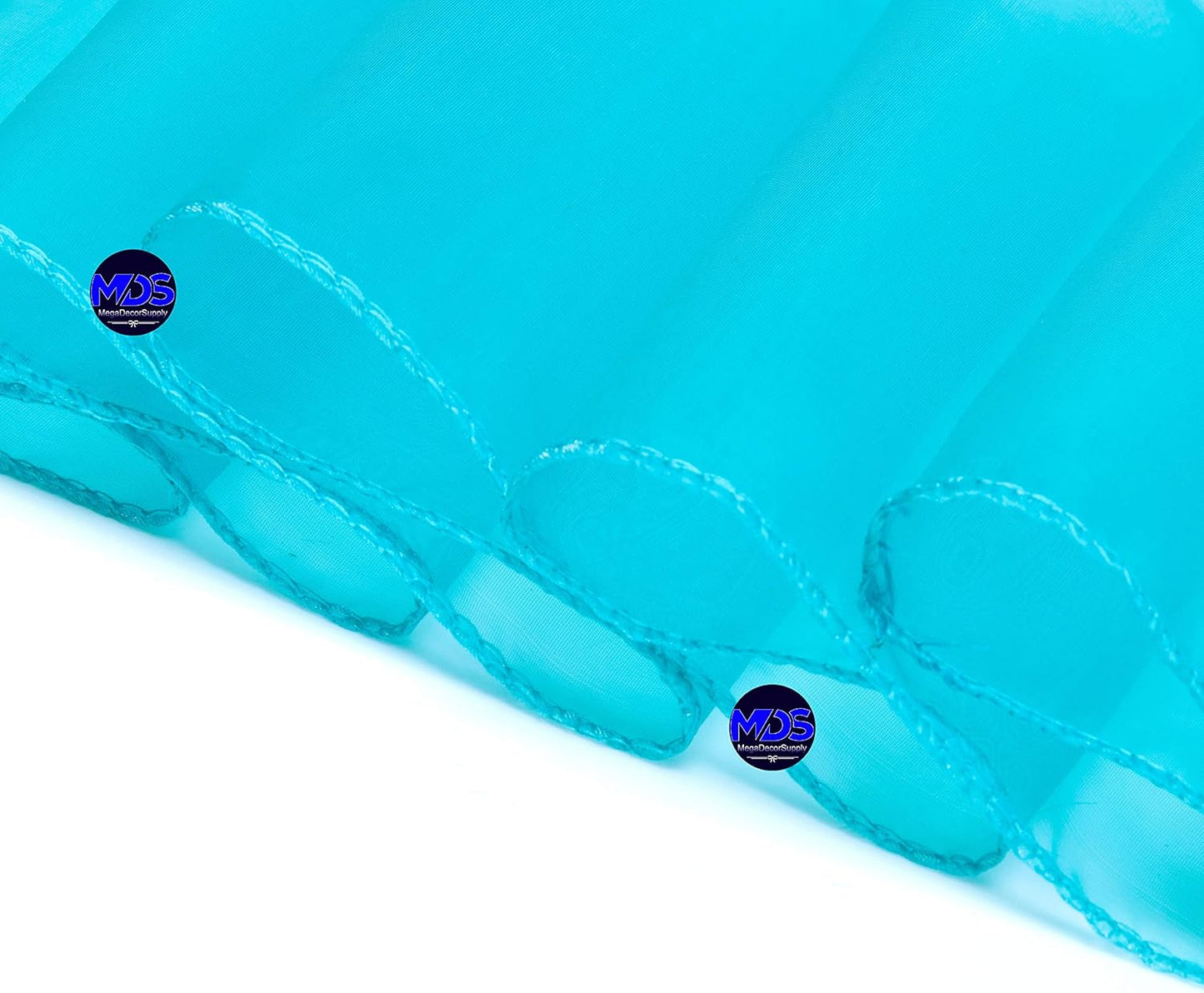 MDS Pack of 10 PCS Organza Chair Sashes Wider Dining Chair Bows Ribbon Tie Back for Wedding Party Birthday Bridal Shower Reception Event Banquet Home Chair Cover Decoration - Light Teal