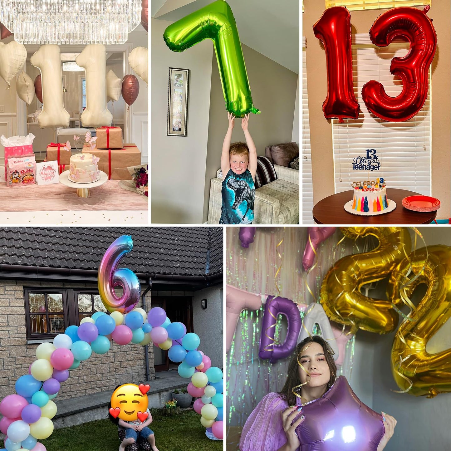 Smlpuame 40 Inch Gold Number 1 Balloon, 1st Birthday Decoration Boys Girls