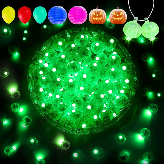 Aogist 50Pcs Balloon Lights with Hook,Long Standby Time,Waterproof Mini Light for Birthday Party Wedding Christmas Halloween Easter Decorative (Flash, Green)
