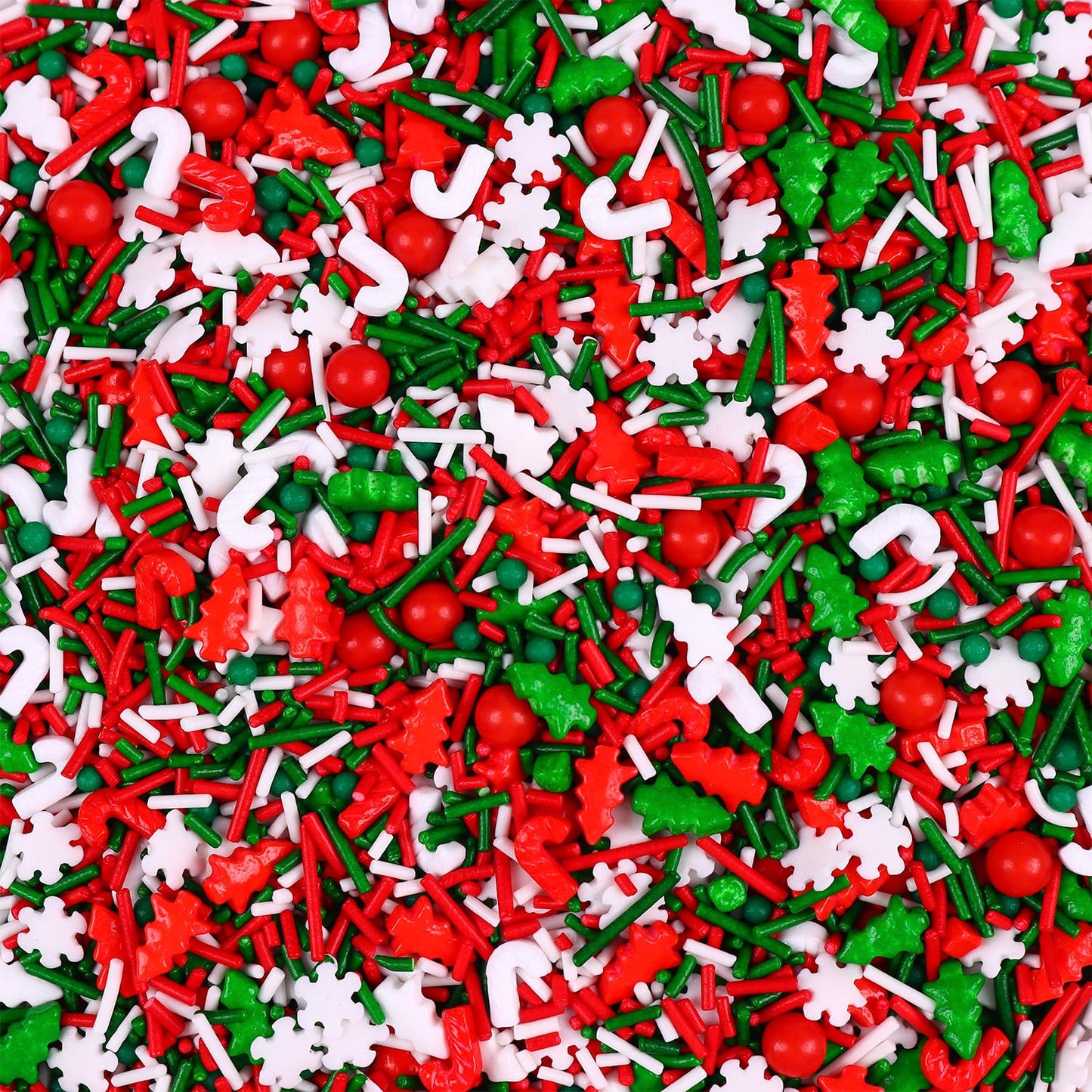 Edible Christmas Sprinkles for Cookies, Red and Green Sprinkle, Christmas Jimmies Sprinkles, Tree Candy Sprinkle for Cupcakes, Cake, Macaron, Cookies, and Cakecicles(120g/4.23oz)