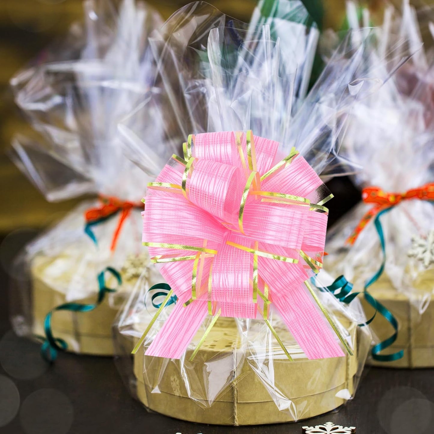 12 Pcs 6 Inch Large Pull Bows, Wedding Gift Ribbon Bow, Party Birthday Holiday Gift Wrapping Bow, Present Decoration Bow