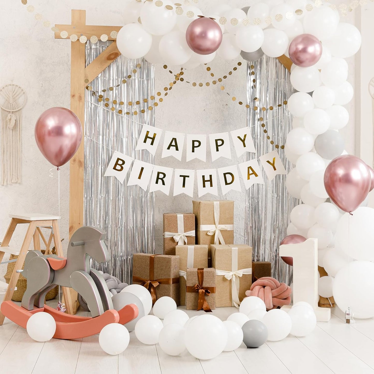 Crosize 3 Pack 3.3 x 9.9 ft Silver Foil Fringe Backdrop Curtain, Streamer Backdrop Curtains, Streamers Birthday Metallic Paper Party Decorations, Tinsel Curtain for Parties, Photo Booth Backdrops