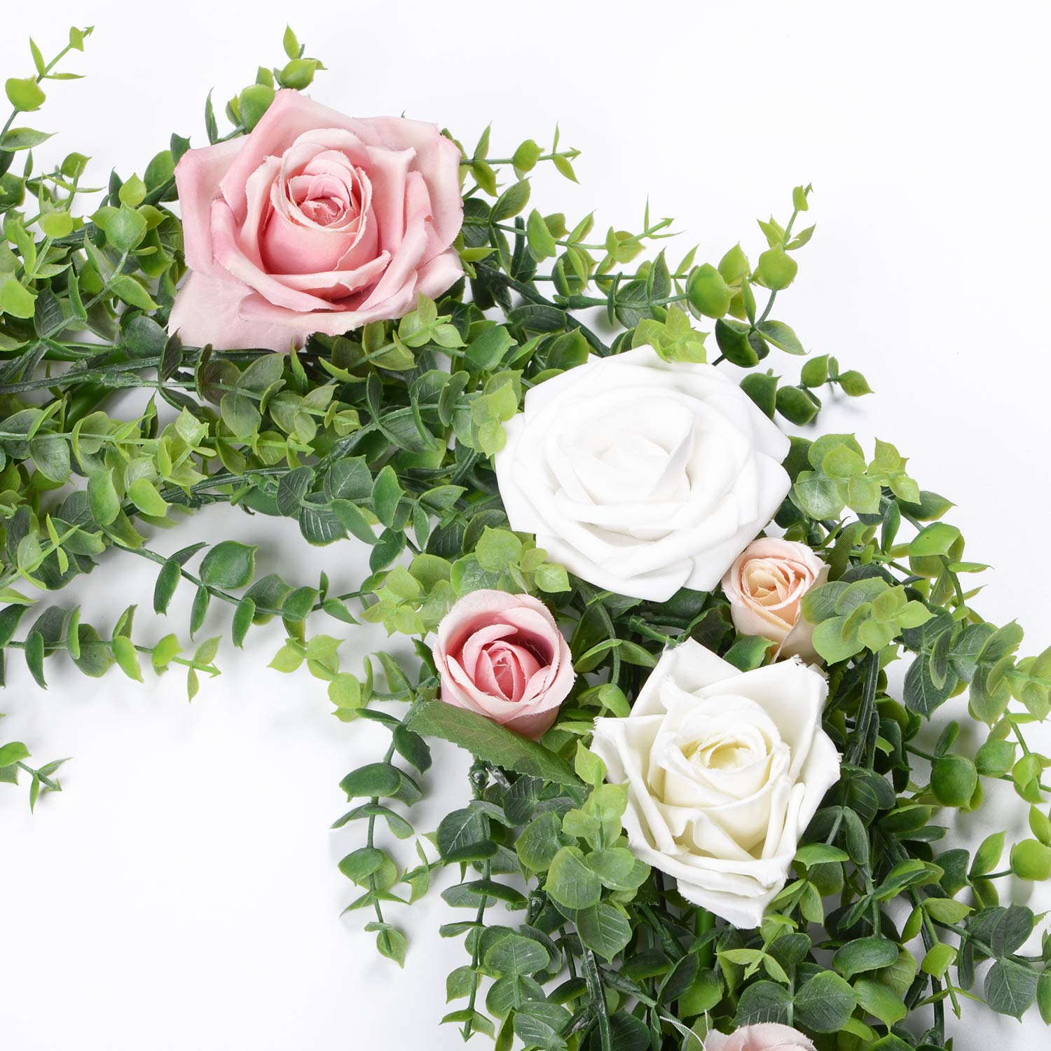DearHouse Faux Eucalyptus Garland Plant, 2 Pack Artificial Vines Hanging Eucalyptus Leaves Greenery