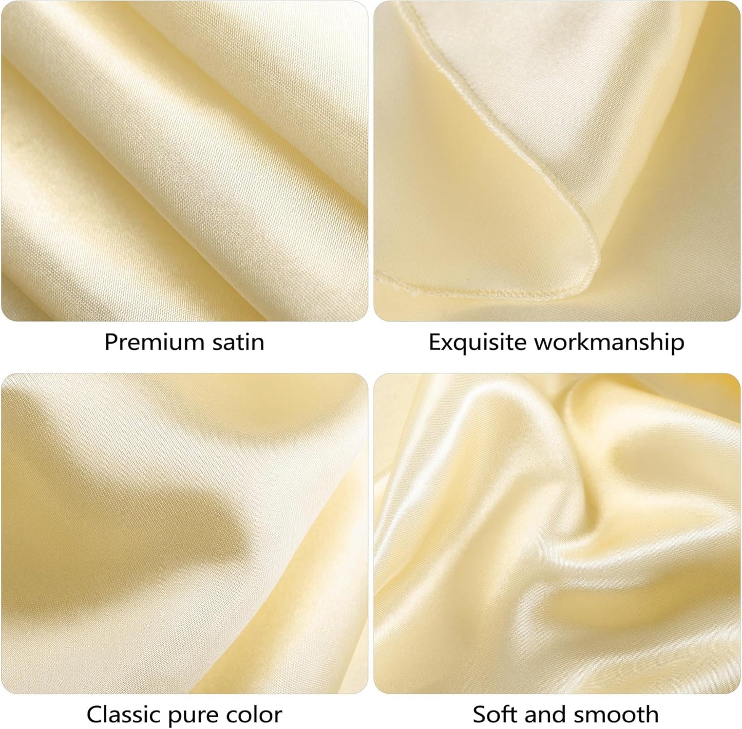 Ruisita 120 Inches Round Satin Tablecloths Champagne Overlay Round Satin Table Cover Bright Silk Tablecloth Smooth Fabric Tablecloth for Wedding Banquet Table Decoration