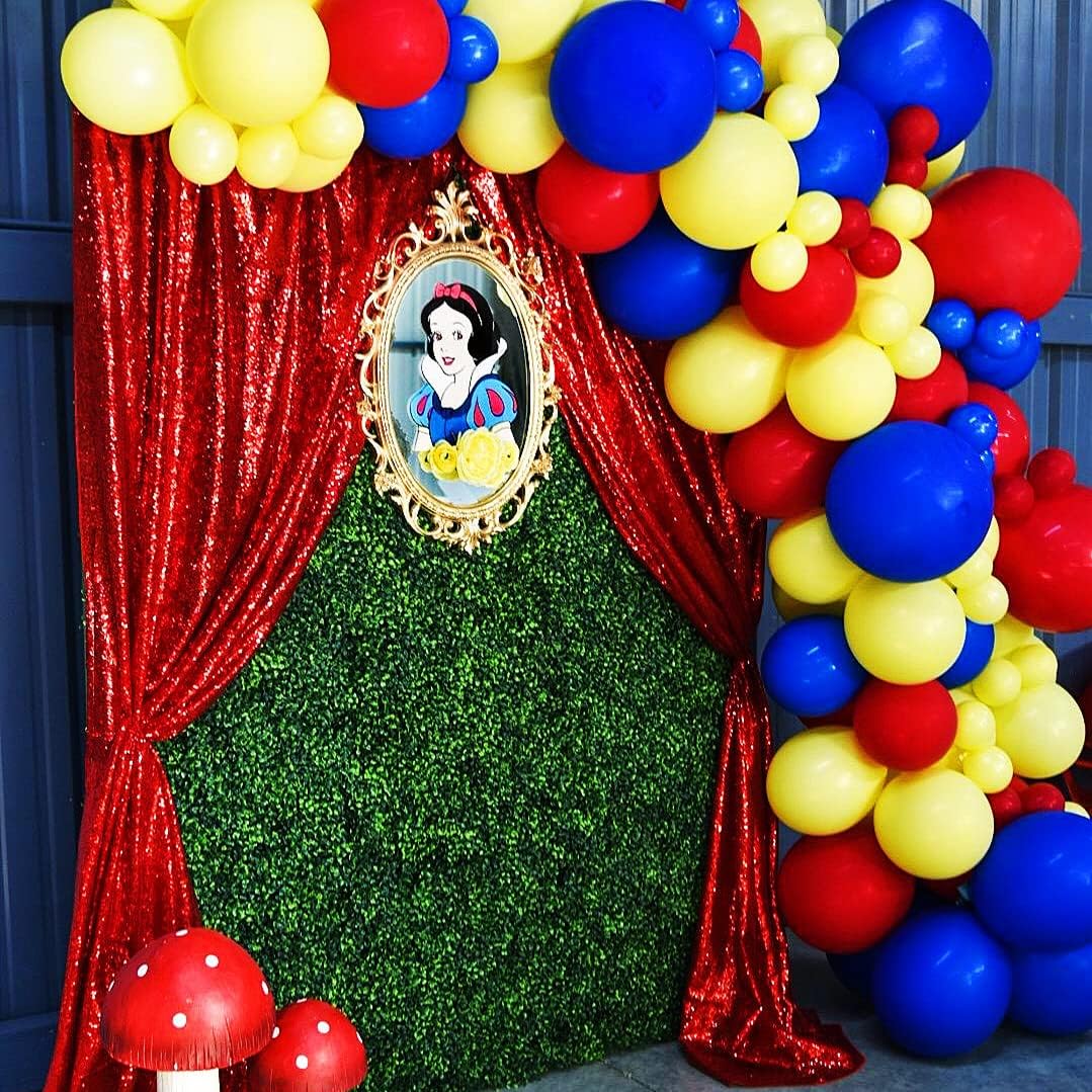 Poise3EHome 8FT x 8FT Sequin Photography Backdrop Curtain for Party Decoration, Red