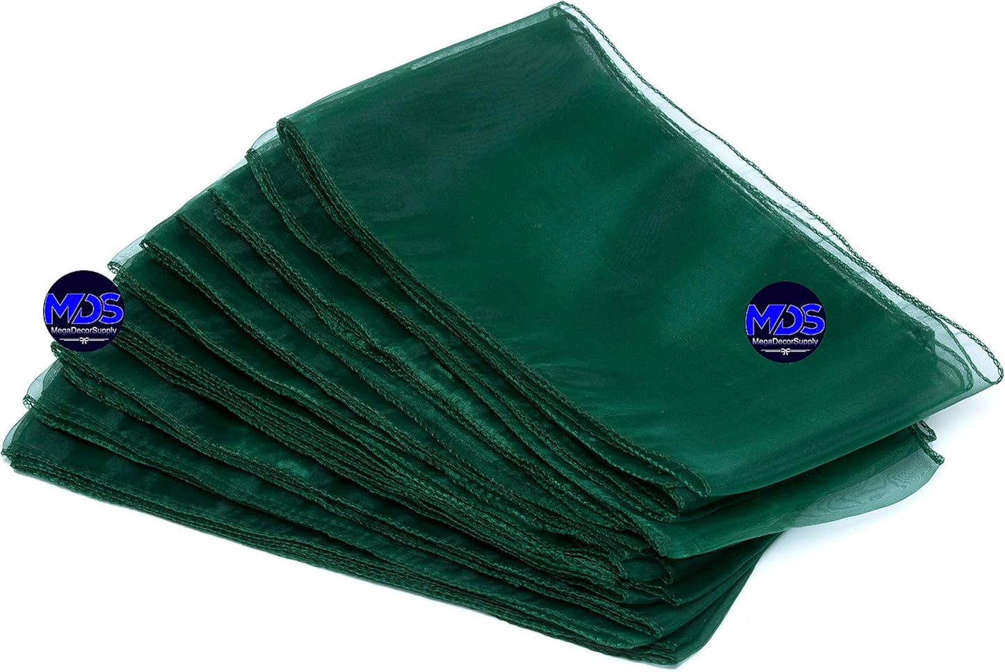 MDS Pack of 300 PCS Organza Chair Sashes Wider Dining Chair Bows Ribbon Tie Back for Wedding Party Birthday Bridal Shower Reception Event Banquet Home Chair Cover Decoration - Hunter Green