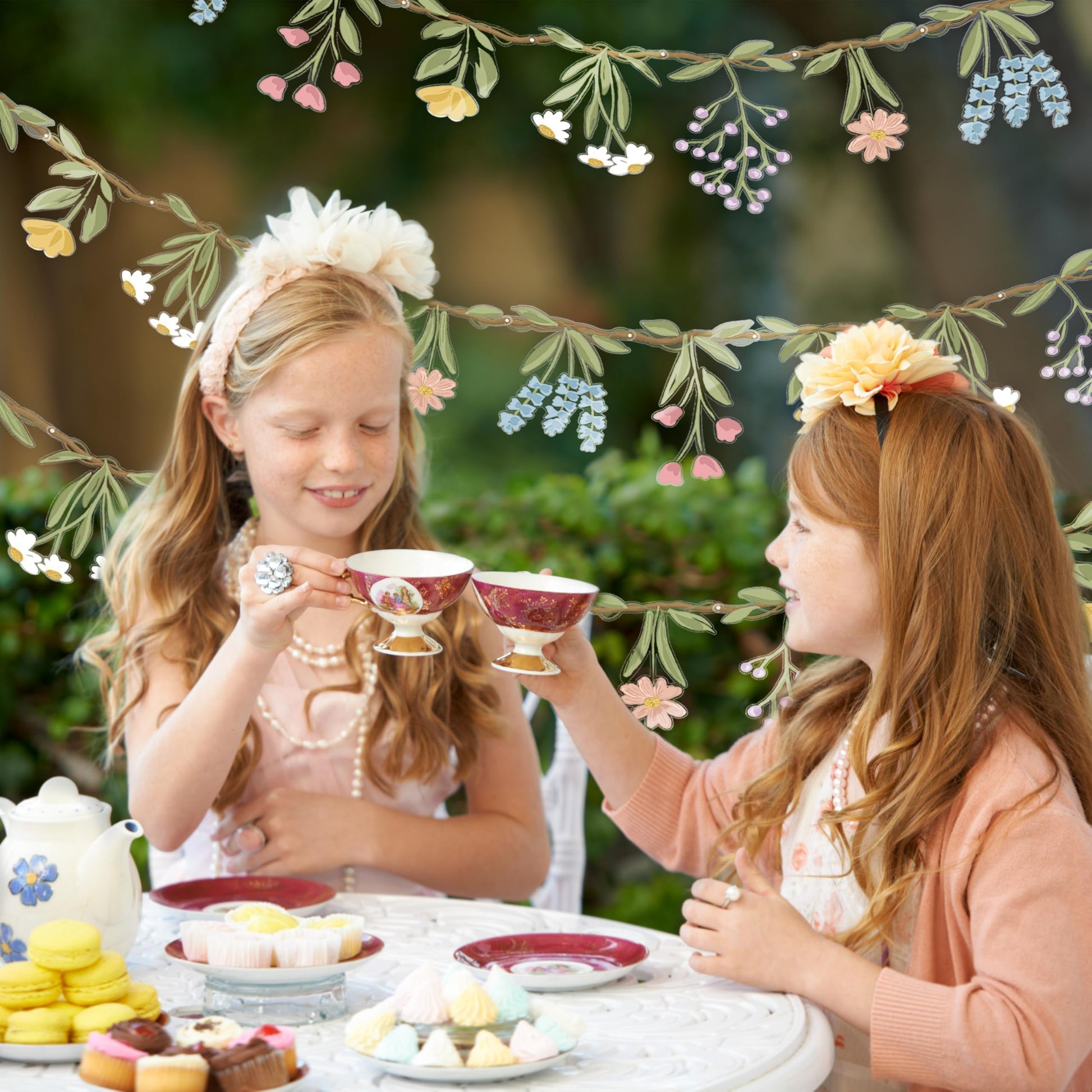 Cheerland 3pcs Wildflower Garland Flower Banner Floral Party Decorations Waterproof Banner Reusable
