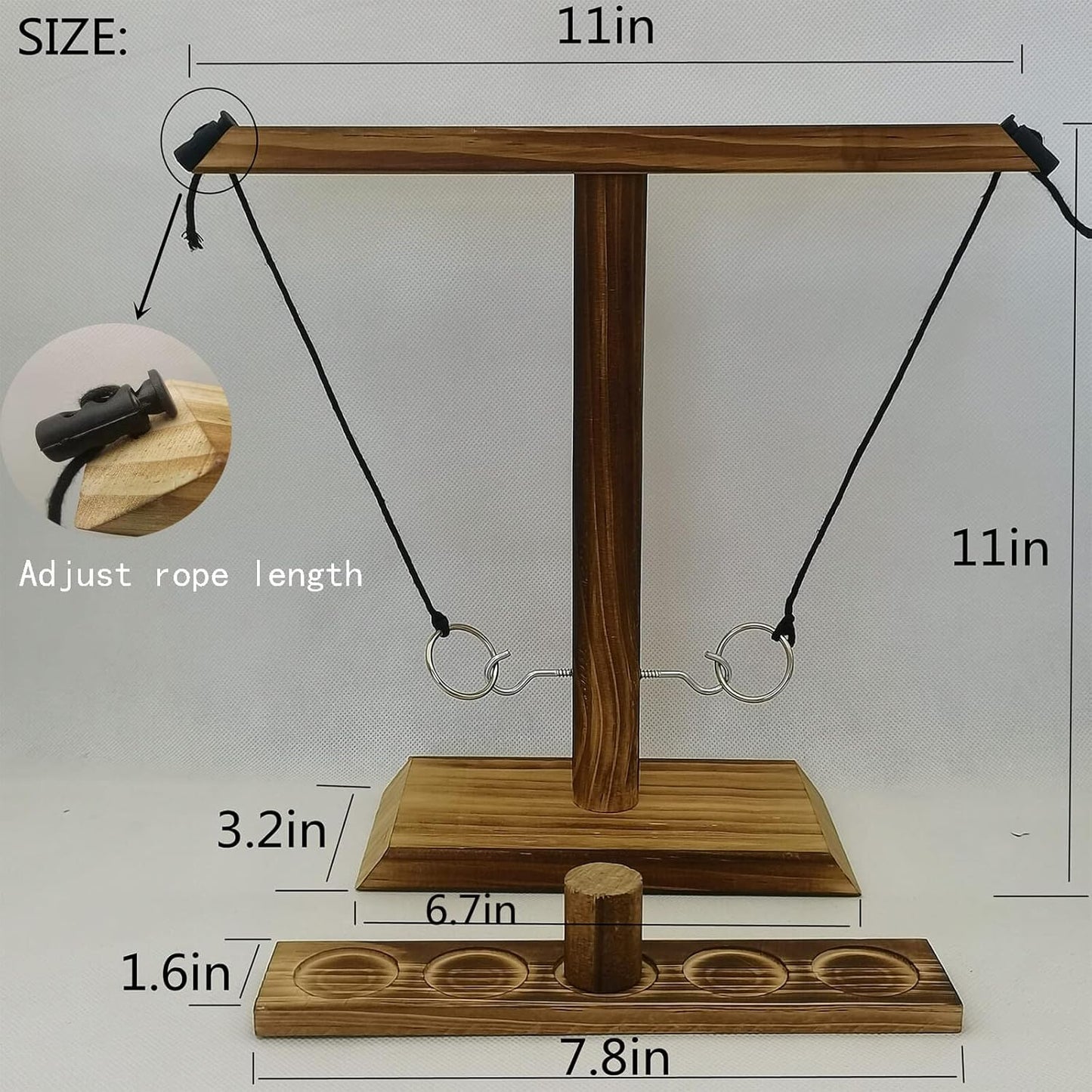 Ring Toss Game for Kids and Adults, Large Base Hook and Ring Game, Family-Friendly Indoor Holiday Fun or Outdoor Patio Games, Halloween Games