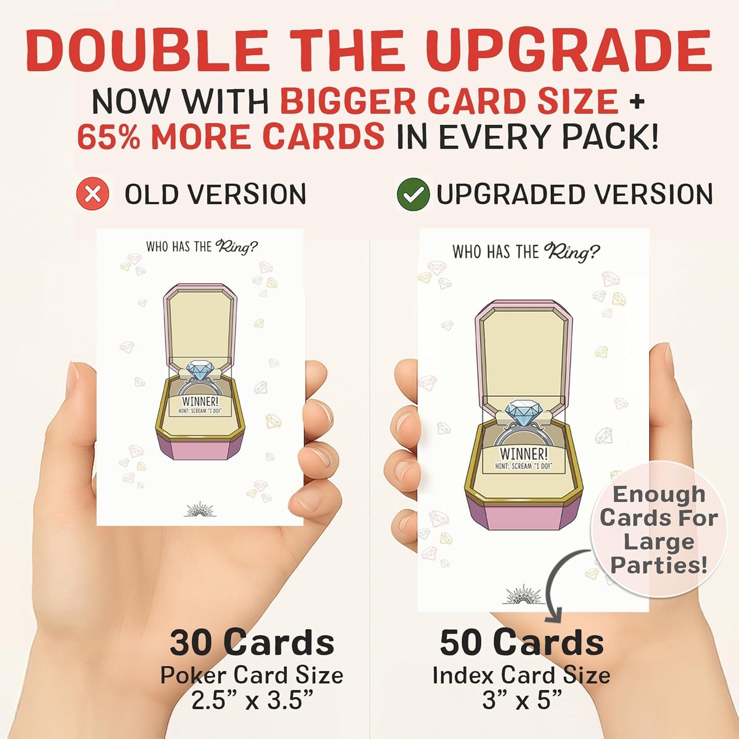 Who Has The Ring Bridal Shower Scratch Off Game - Hilarious Losing Phrases on Ticket Cards - Easy to Play - Funny Wedding Shower or Fun Engagement Party Game Idea for 30 Guests