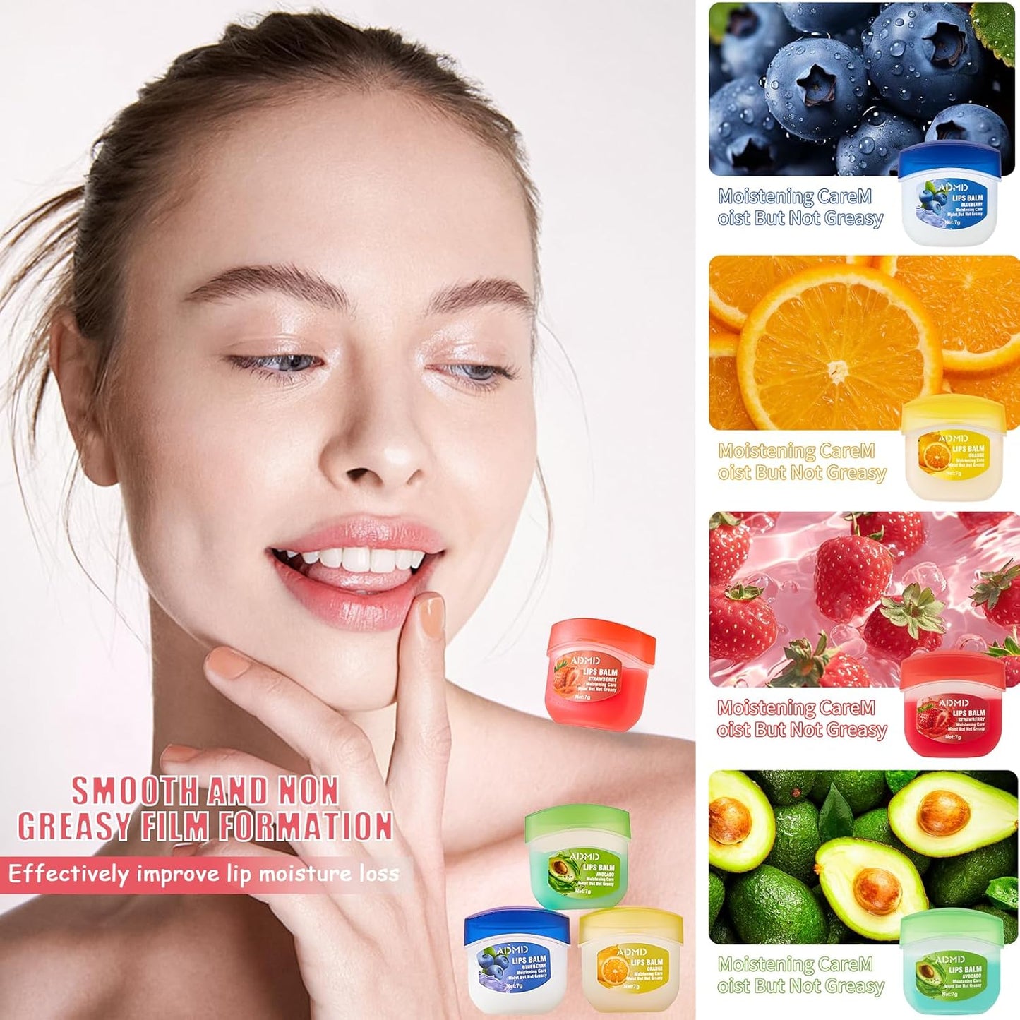 Lip Moisturizing Set, Lipstick, 24 Nourishing And Lip Balm Fruit Flavor Sets, Suitable For Dry Peeling, Dull, Lip Lines, Moisturizing And Repairing Lipstick