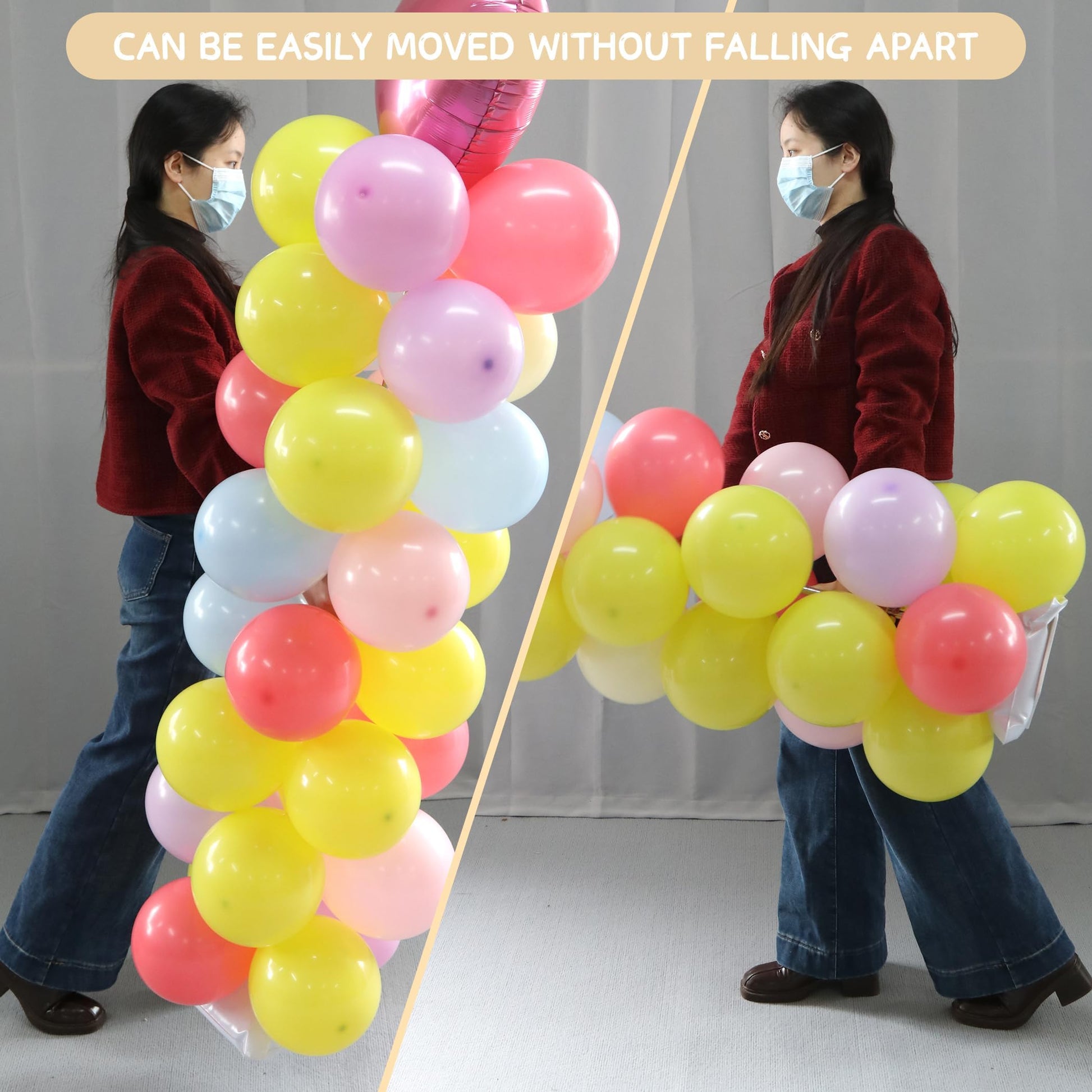 Toosci 2 Sets Balloon Column Stand Kit with Reusable Metal Telescopic