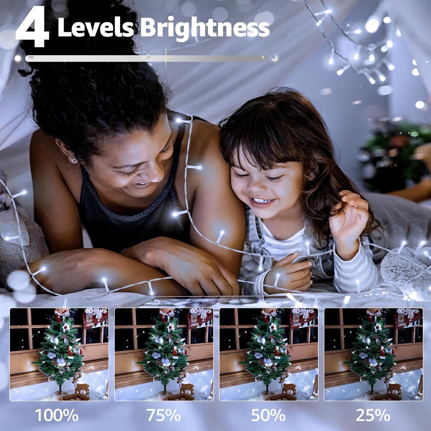 196FT 600LED Christmas Lights Outdoor Waterproof, White String Light with Remote, 8 Modes Christmas Tree Lights Plug in Twinkle Fairy Light for Classroom Holiday Xmas Party Decor