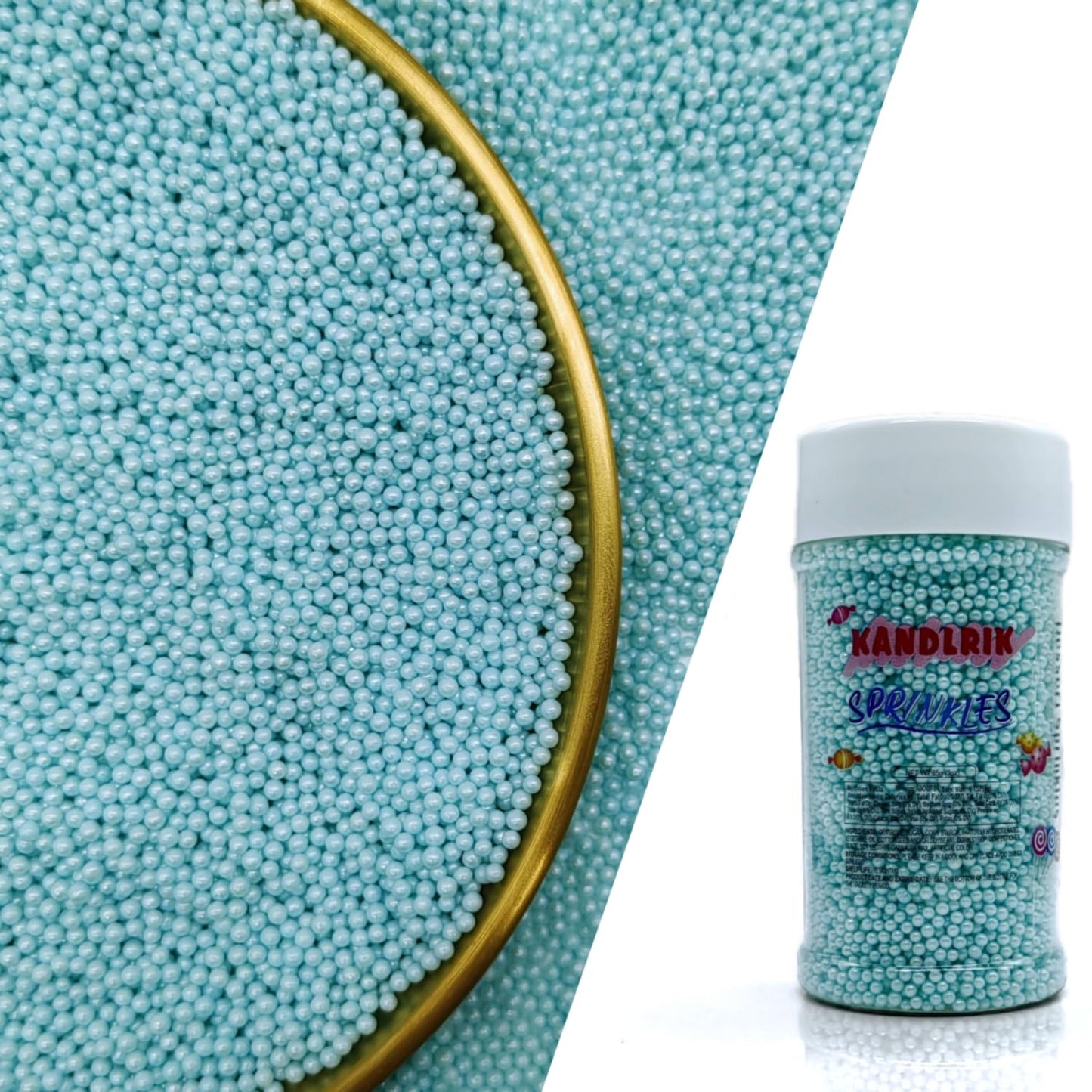 Edible Light Blue Pearl Sugar Sprinkles Candy 2mm Mini Pearls Cake Decorations Cupcake Toppers Cookie Decorating Perfect for Wedding Party Valentine Halloween Christmas Supplies 3OZ