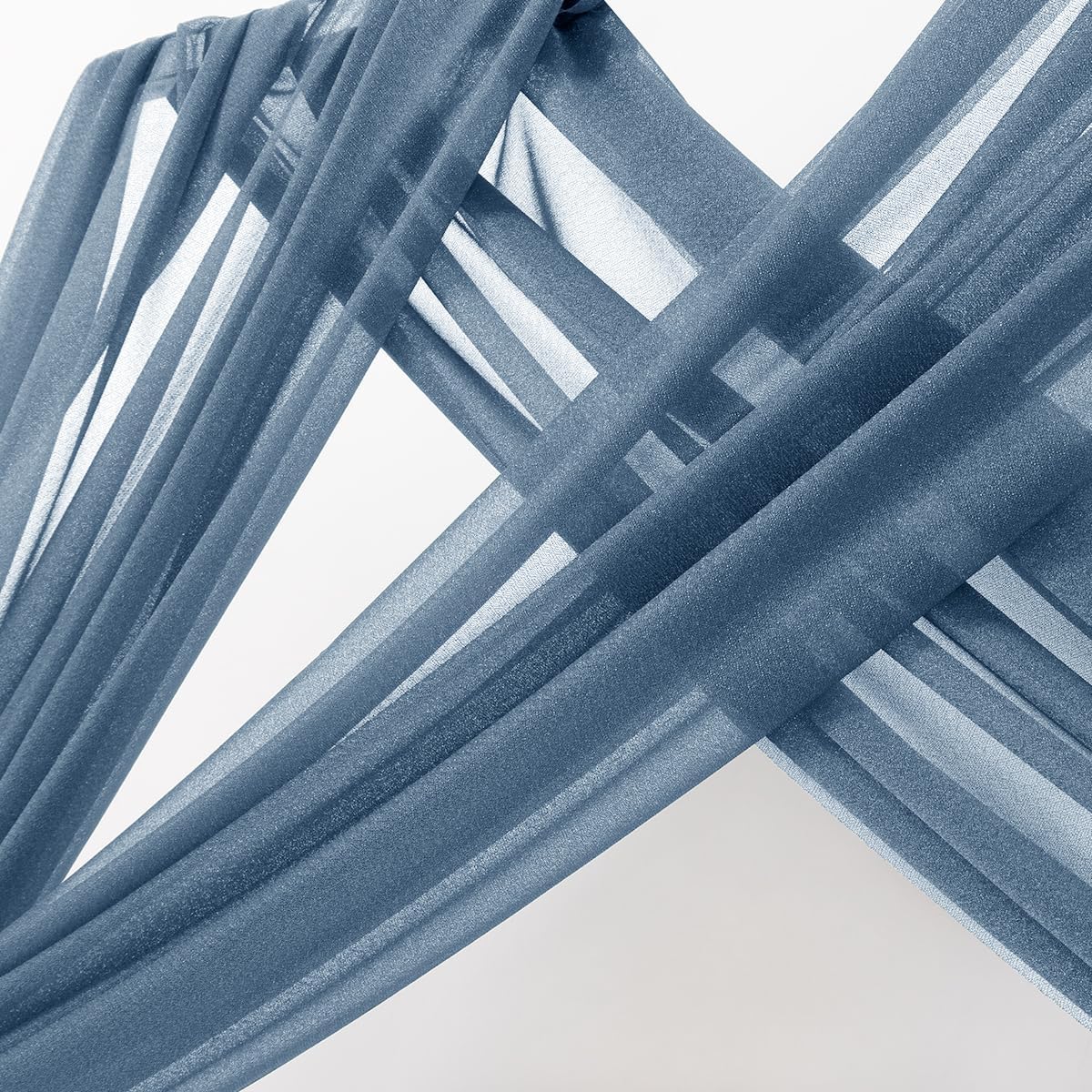 MLMC Dusty Blue Wedding Arch Draping Fabric 4 Panels 29" x 20 FT Extra Long Gauze Drapes Sheer Backdrop Curtains 6.6 Yards Outdoor Drapery Panels for Wedding Ceremony Party Ceiling Decoration