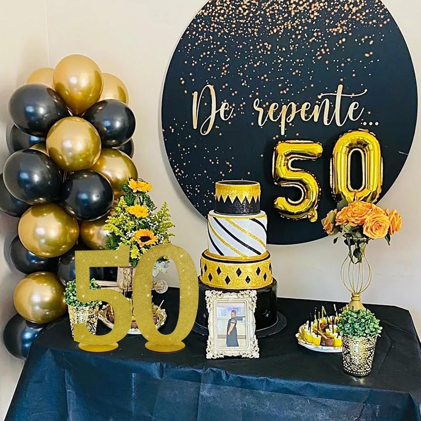 TONIFUL 11.8 Inch Gold Glitter Numbers Table Centerpieces 0-9 Birthday Party Decorations,Shining Gold Digital 5 for Birthday Party,Wedding,Bridal Shower,Engagement,Photo Shoot,Anniversary