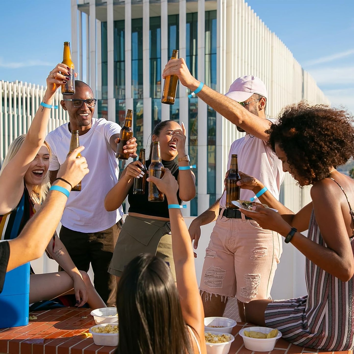 100 Pcs Cloth Event Wristbands, Event Wristbands, Colored Wrist Bands for Events, for Lightweight Concert Wrist Strap for Activities, Party Bracelets for Events ( Color : Water Blue )