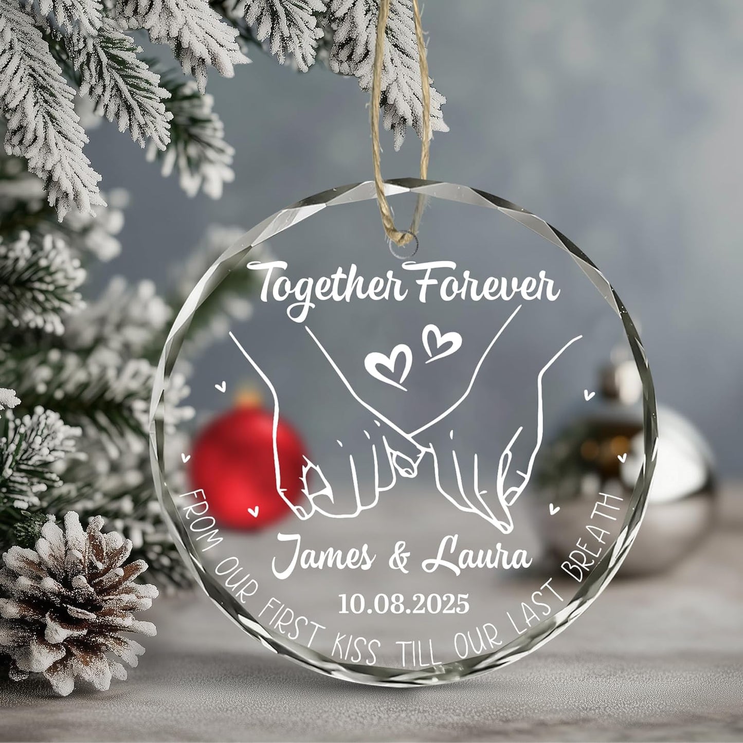 Personalized The Year We Became Mr & Mrs Christmas Ornament - Wedding Gifts For Newlywed Couple, Bride And Groom - Custom Engagement Ornament With Photo, Names, Year