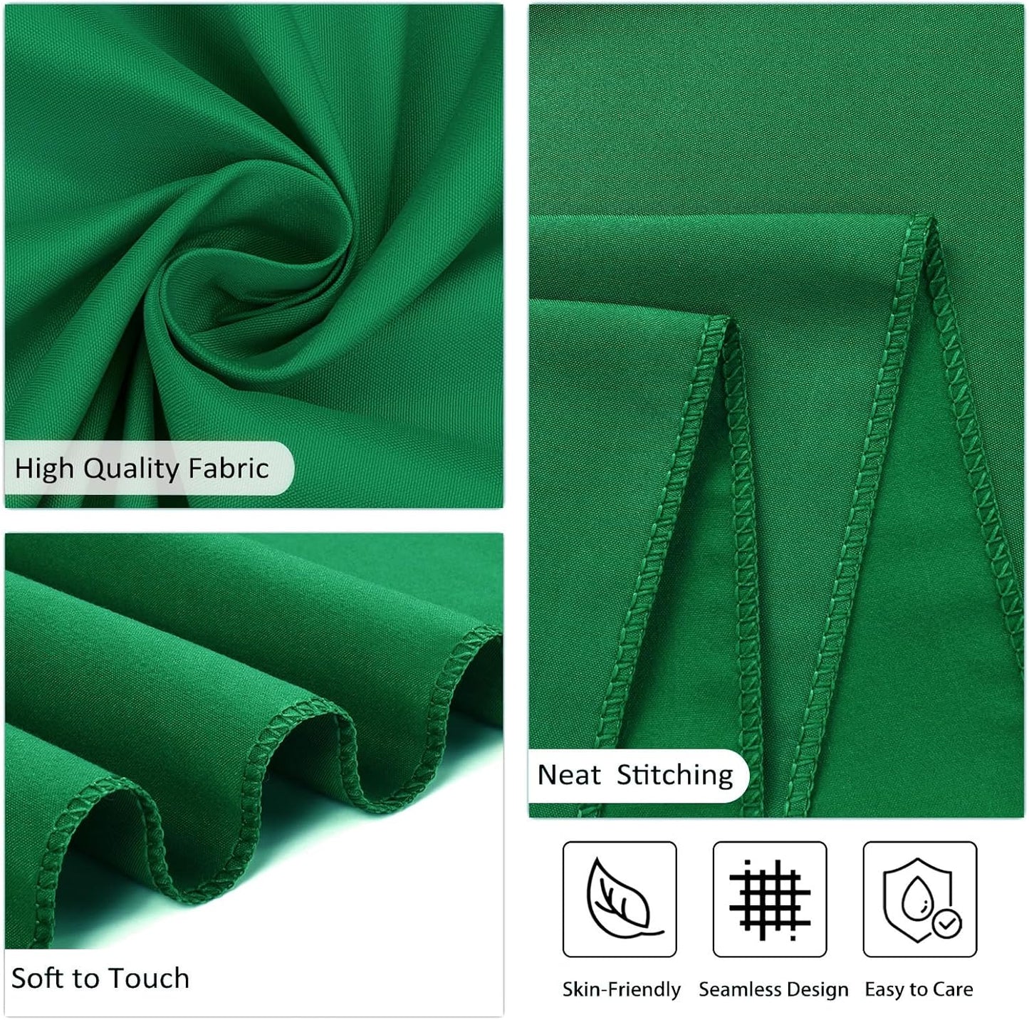 8 Pack Green Table Cloth 60 x 102 Inch Rectangular Tablecloths for 6 Foot Rectangle Tables, Wrinkle Resistant Green Tablecloth Washable Polyester Fabric Table Covers for Buffet Wedding Party Banquet