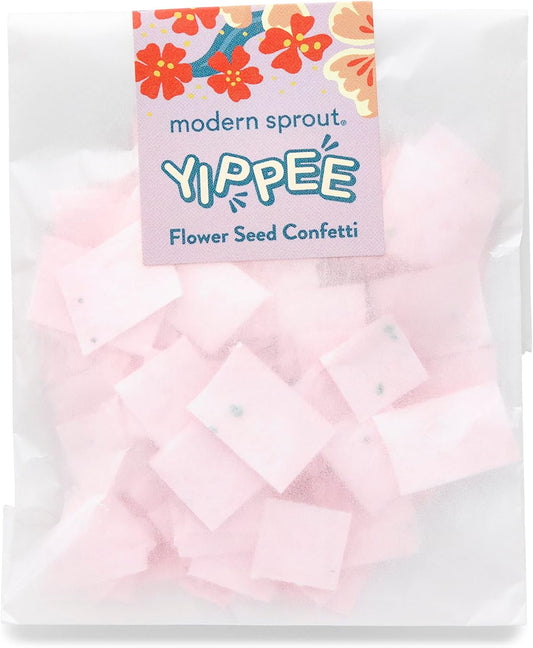 Modern Sprout Plantable Seed Paper Confetti Poppers Refill Packs (12 Pack/100pc) - Plastic-Free Refill for Creative Gardening - Wildflower Seeds for Kids Garden Party Favors & Birthday Poppers -Yippee