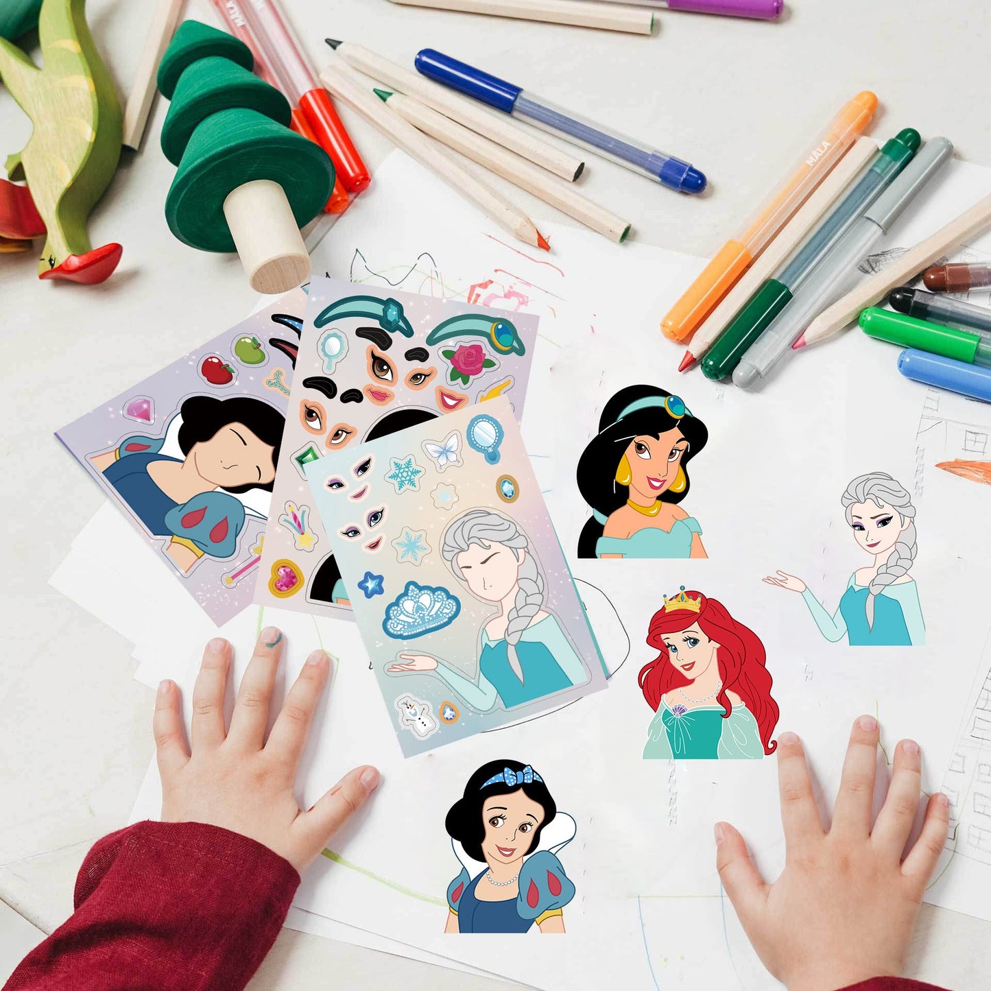 Cute Princesses Stickers 24 Sheets Make Your Own Princess Stickers for Kids