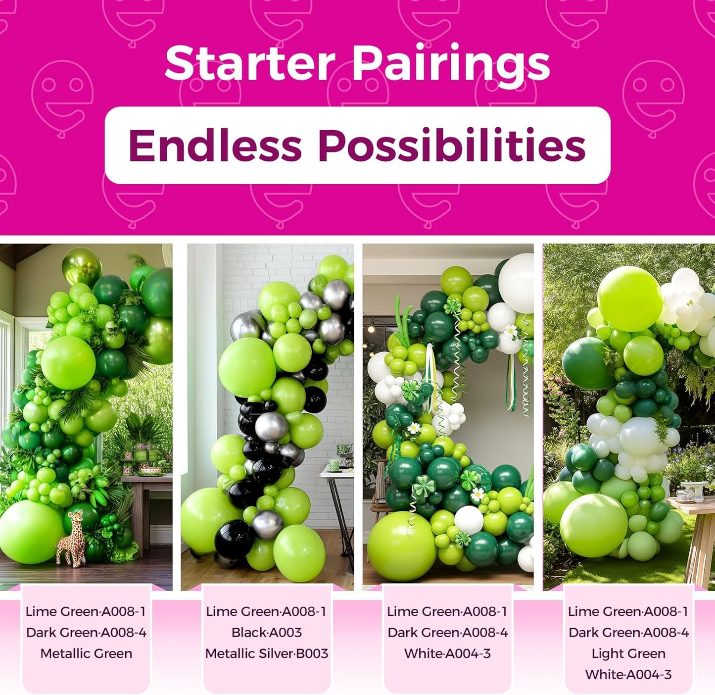 Bezente Lime Green Giant Balloons 36 Inch - 8 Pack Jumbo Green balloons Large Round Light Green Latex Balloons for Birthday Bridal Shower Dinosaur Jungle Party Decoration