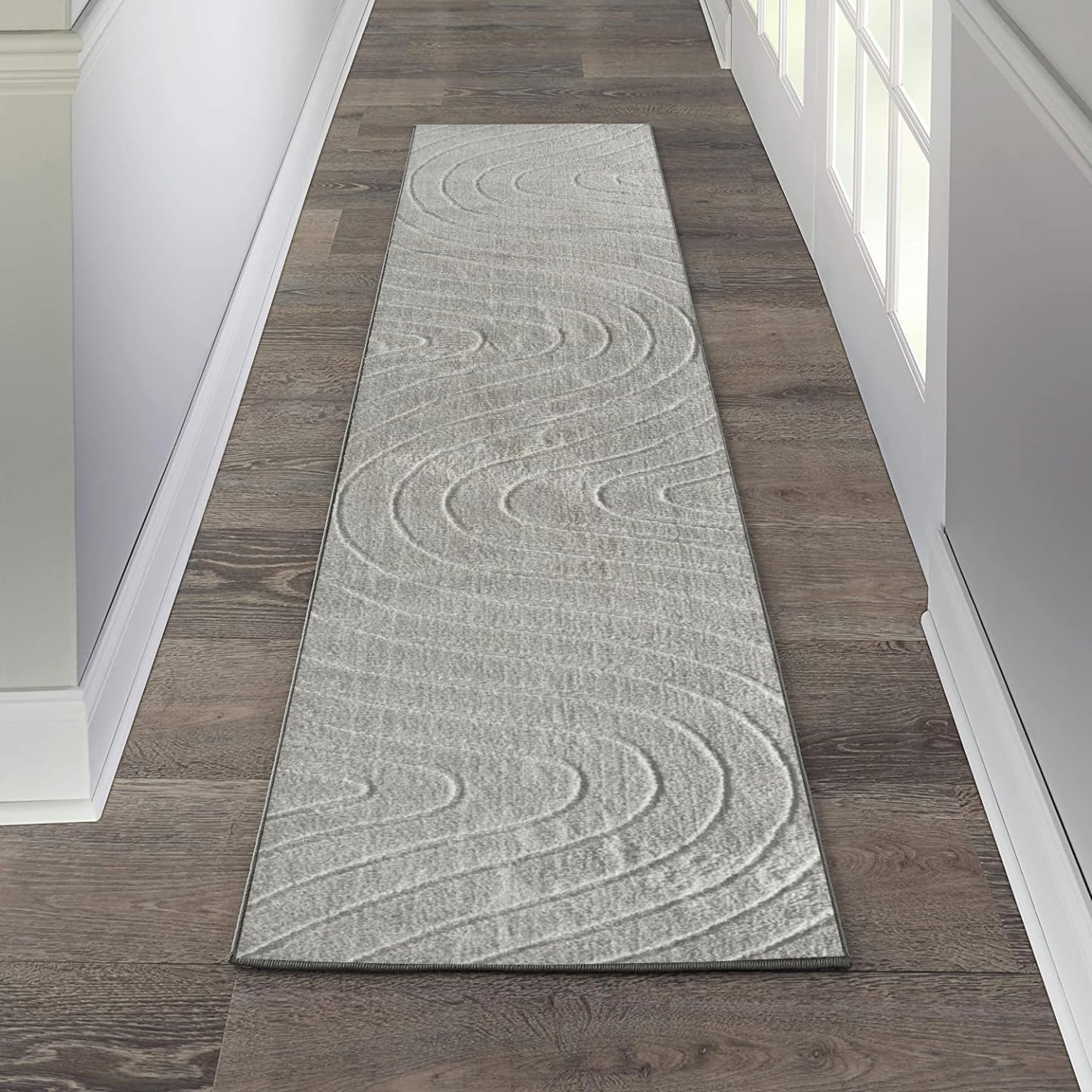 LUXE WEAVERS Modern Geometric Wave Gray 2x8 Area Rug