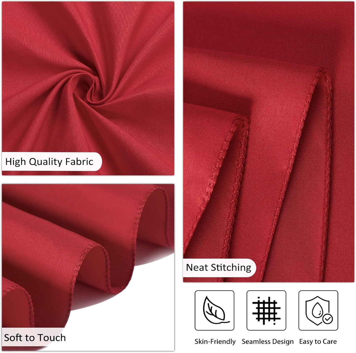 8 Pack Red Tablecloth 60 x 102 Inch Rectangular Tablecloths for 6 Foot Rectangle Tables, Wrinkle Resistant Red Table Cloth Washable Polyester Fabric Table Covers for Buffet Wedding Party Banquet
