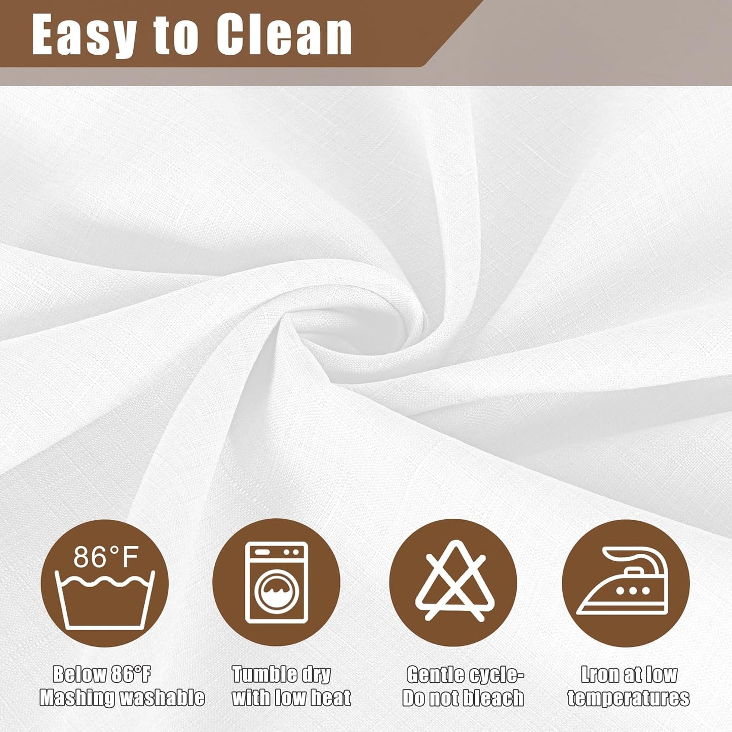 Fitable Faux Linen Tablecloths 2 Pack, Faux Burlap Fabric Table Clothes for Rectangle Tables, Rustic Table Covers for Kitchen Dining, Party, Farmhouse (White, 54 x 78 Inch)