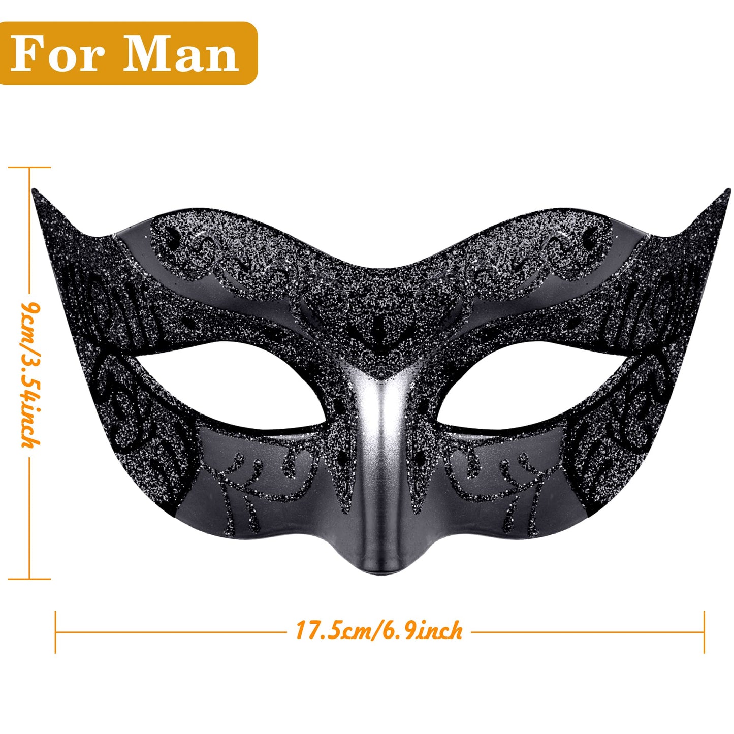 SIQUK Couple Masquerade Masks Sequins Venetian Party Plastic Halloween Costume Rhinestone Mardi
