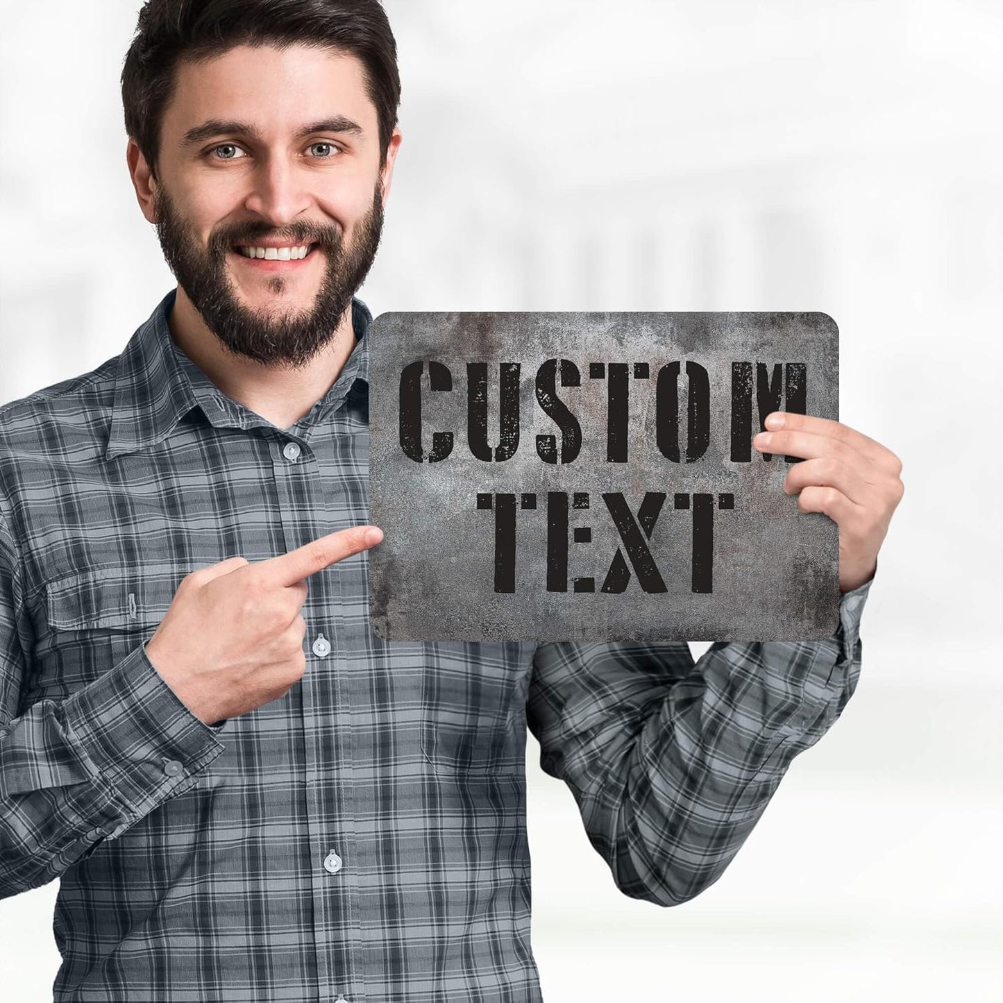 Custom Sign, Custom Street Sign, 11 Font Colors, 13 Font Styles, 4 Hole Options, 22 Sizes, 7x10 Inches, Rust Free DiBound, Fade Resistant, Made in USA by My Sign Center (Grunge Metal)