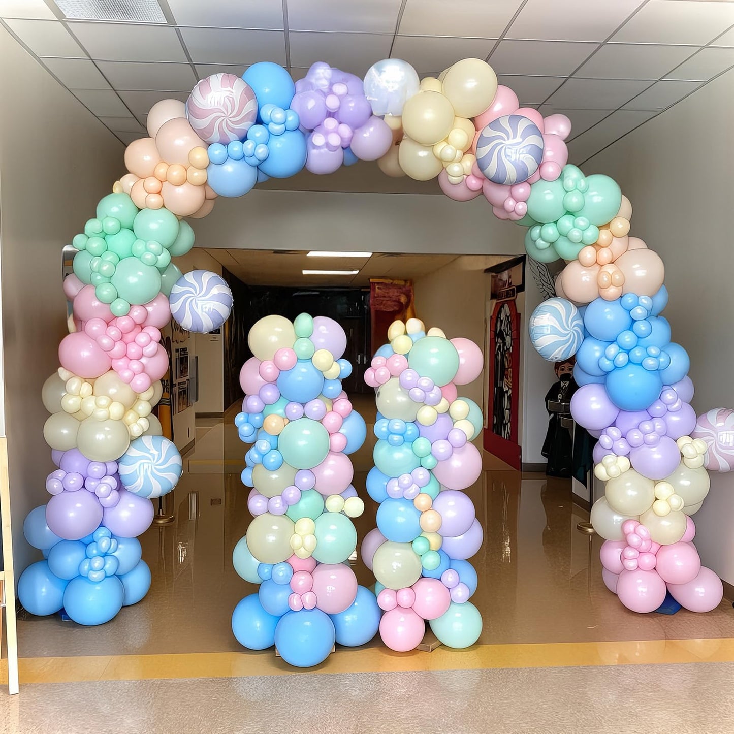HILAVO Pastel Balloons 12 In Macaron Pink Blue Green Purple Yellow Balloon