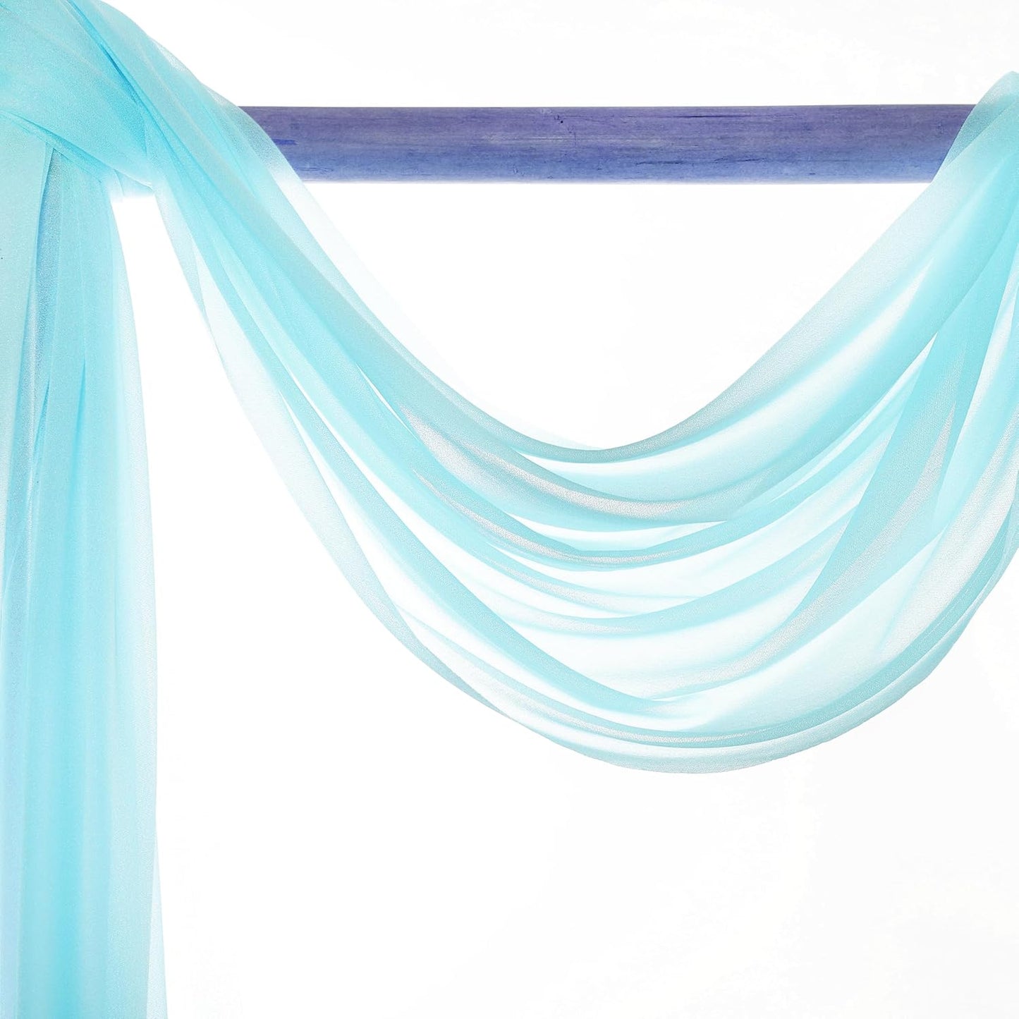 VDS Pack of 1 Panel (30 Inch X 50 Feet) Wedding Arch Draping Fabric Sheer Chiffon Fabric Drapery for Wedding Ceremony Reception Swag Backdrop Canopy Chuppah ARBO Altars Decoration (Teal)