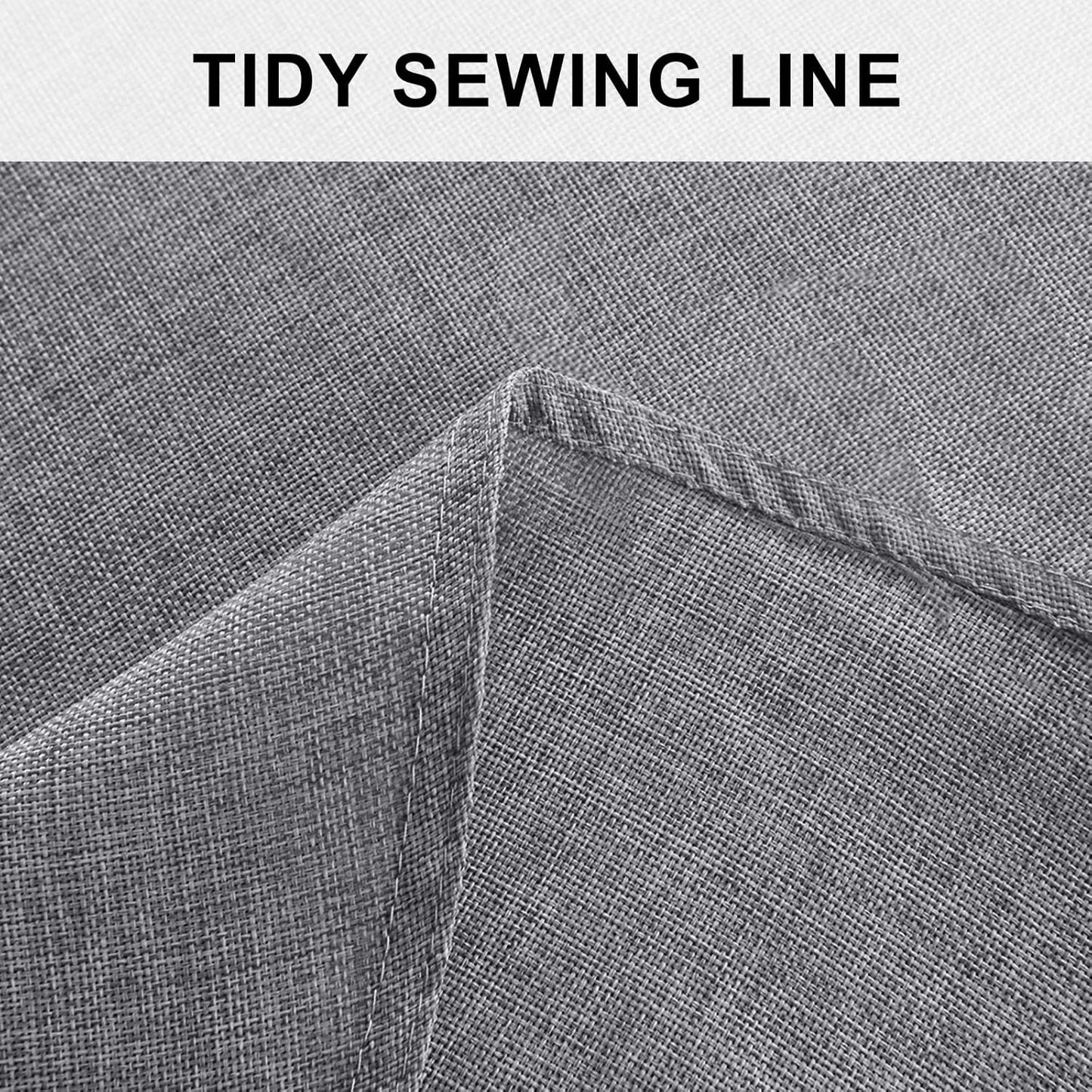 Hiasan Round Linen Tablecloth 30 Inch - Wrinkle and Stain Resistant Washable Polyester Fabric Table Cloth for Dining Room Kitchen Party, Grey