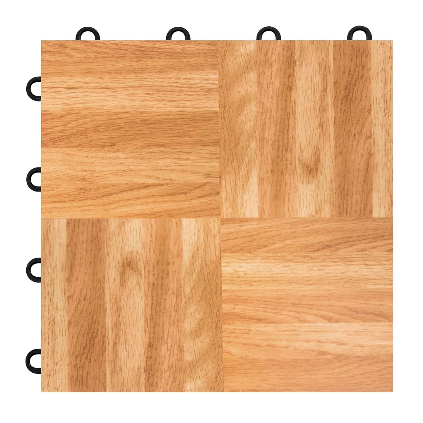 IncStores 3/8" Thick Snap Together Dance Flooring | 12"x12" Printed Vinyl Dance Floor for Practice & Performance | Oak | 40 Tile Pack