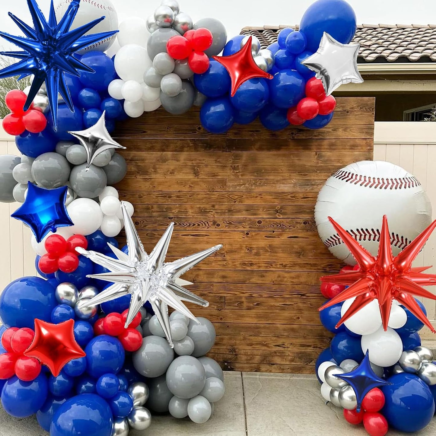 Star Balloons, 22in Red White and Blue Star Balloons Foil 10in 4-Pointed & Pentagram Balloon for 4th of July Independence Day Birthday Party Patriotic Decoration